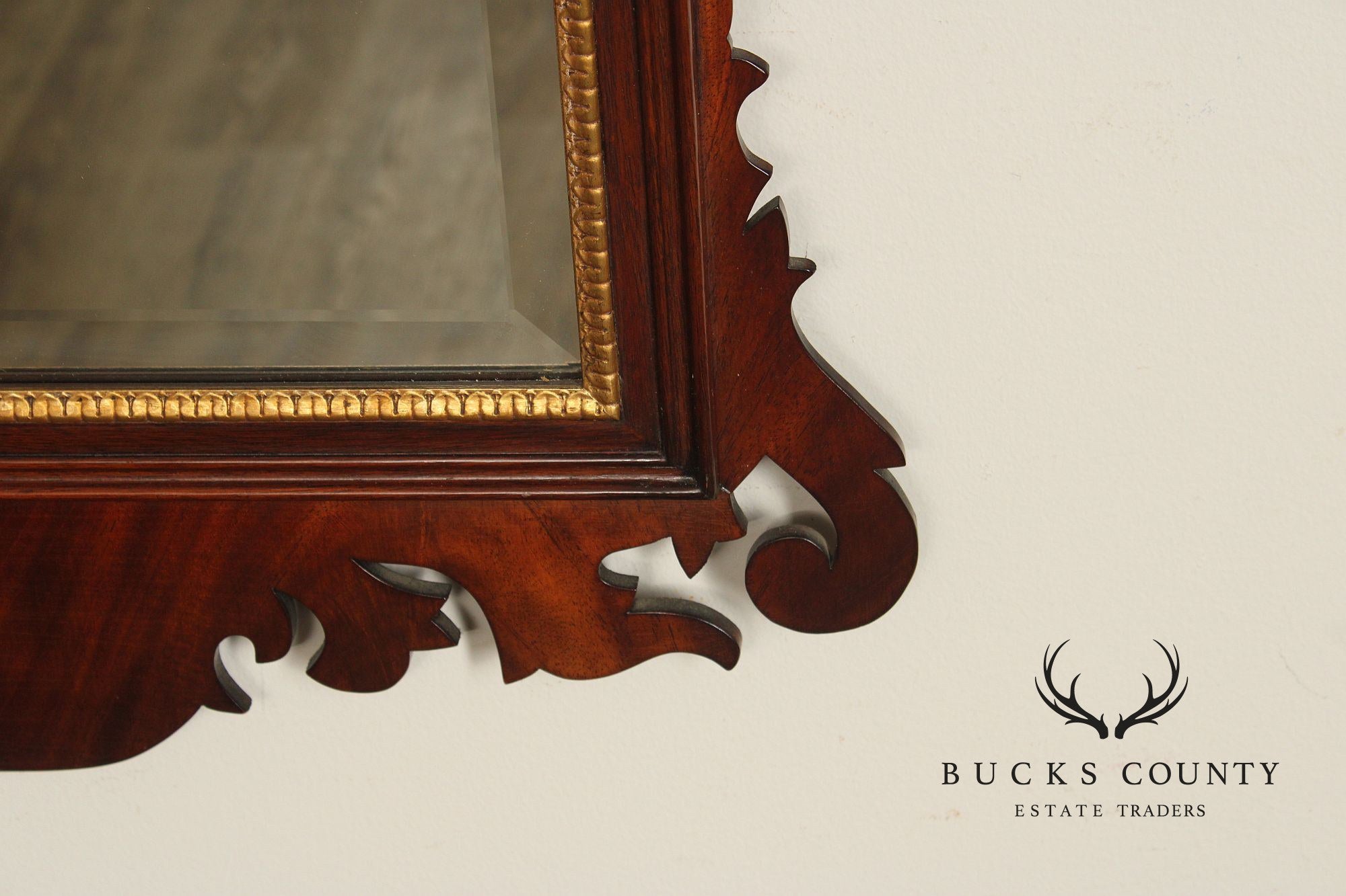 Henkel Harris Chippendale Style Mahogany Wall Mirror