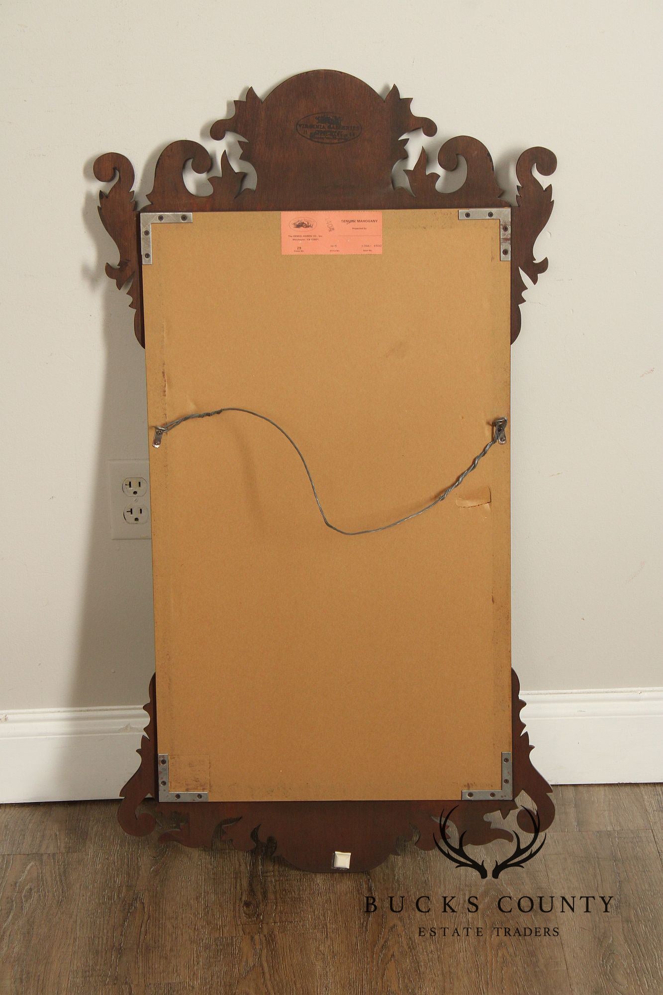 Henkel Harris Chippendale Style Mahogany Wall Mirror