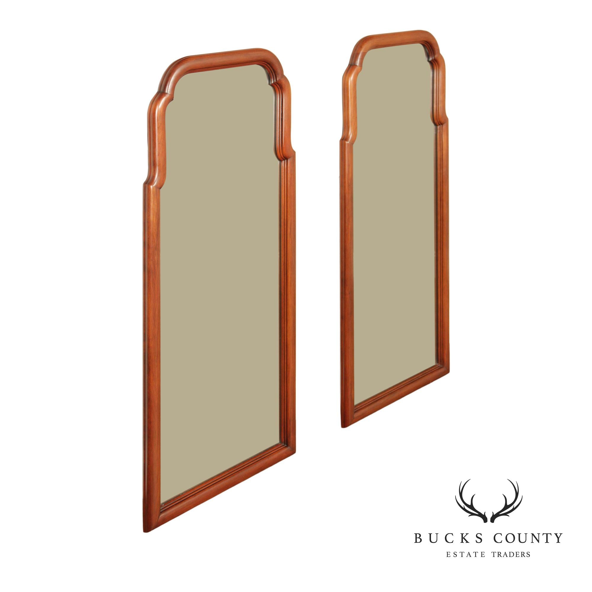 Henkel Harris Queen Anne Style Pair of Cherry Wall Mirrors