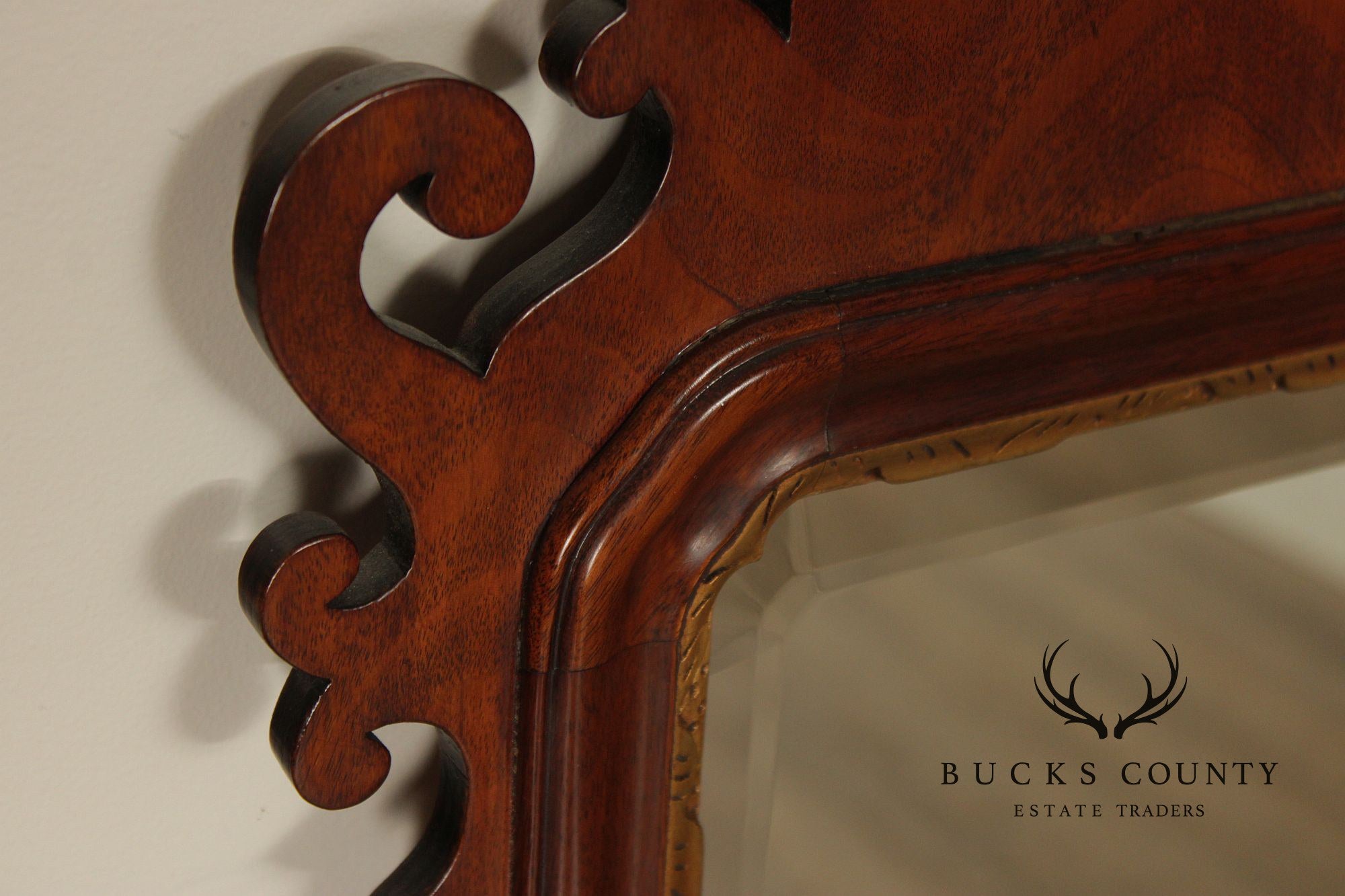 Henkel Harris Georgian Style Partial Gilt Mahogany Wall Mirror