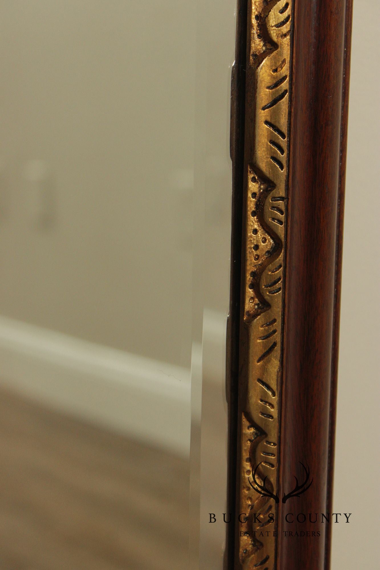 Henkel Harris Georgian Style Partial Gilt Mahogany Wall Mirror