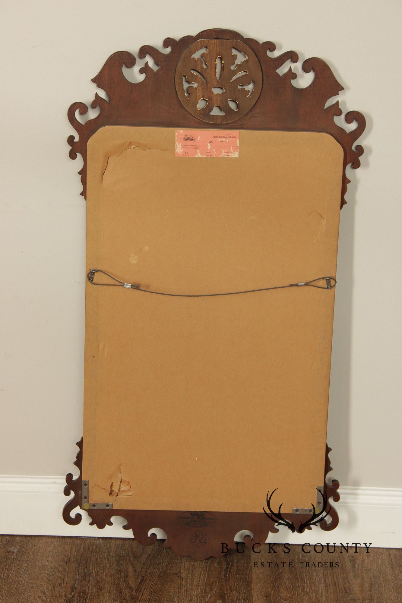 Henkel Harris Georgian Style Partial Gilt Mahogany Wall Mirror