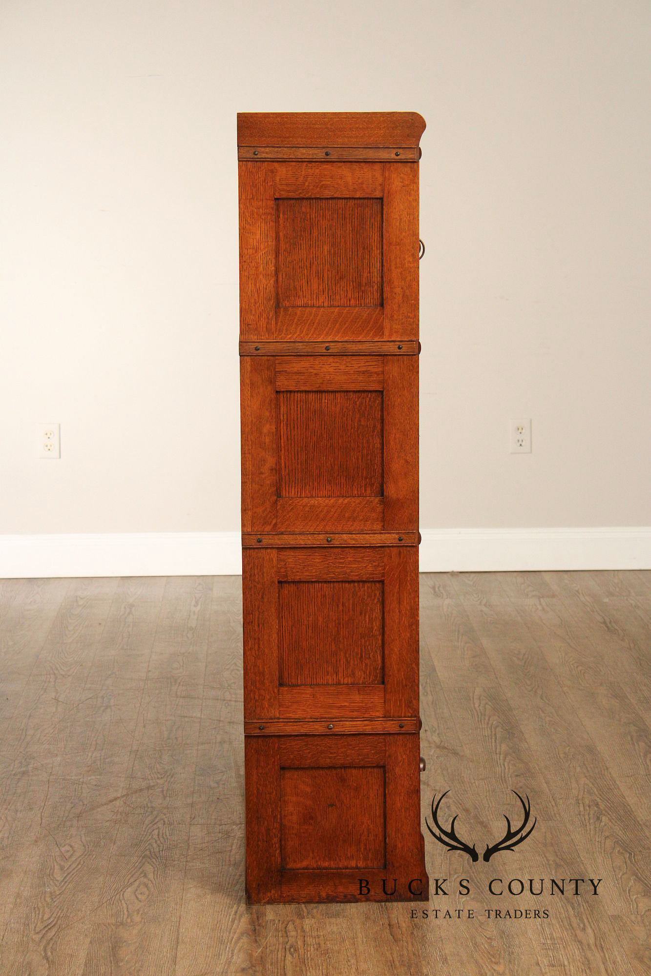 Antique Oak Multi Drawer Stacking Library File Cabinet