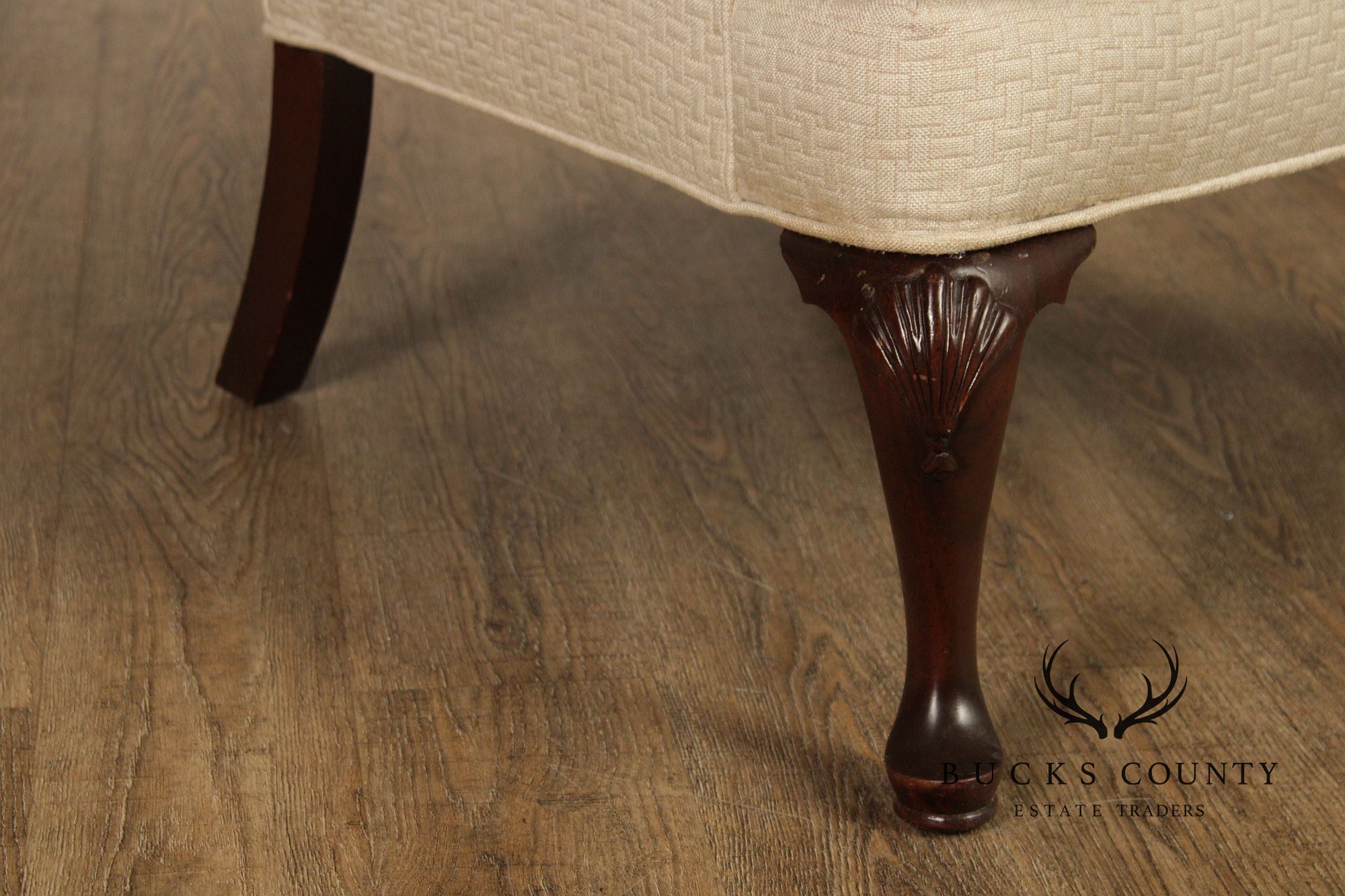 Queen Anne Style Pair of Mahogany Wing Chairs