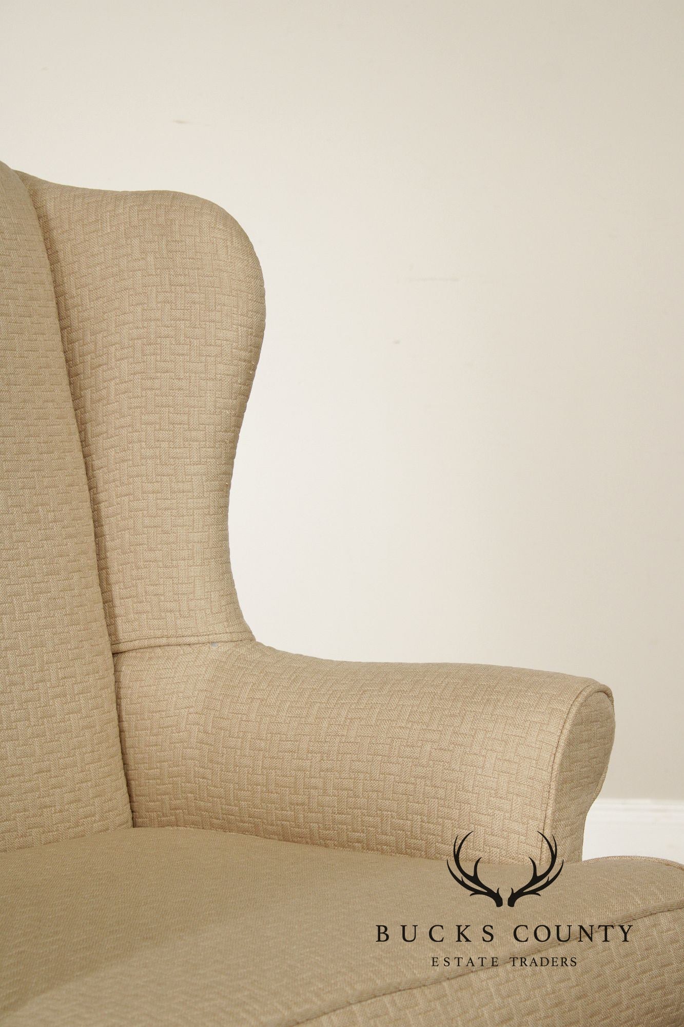 Queen Anne Style Pair of Mahogany Wing Chairs