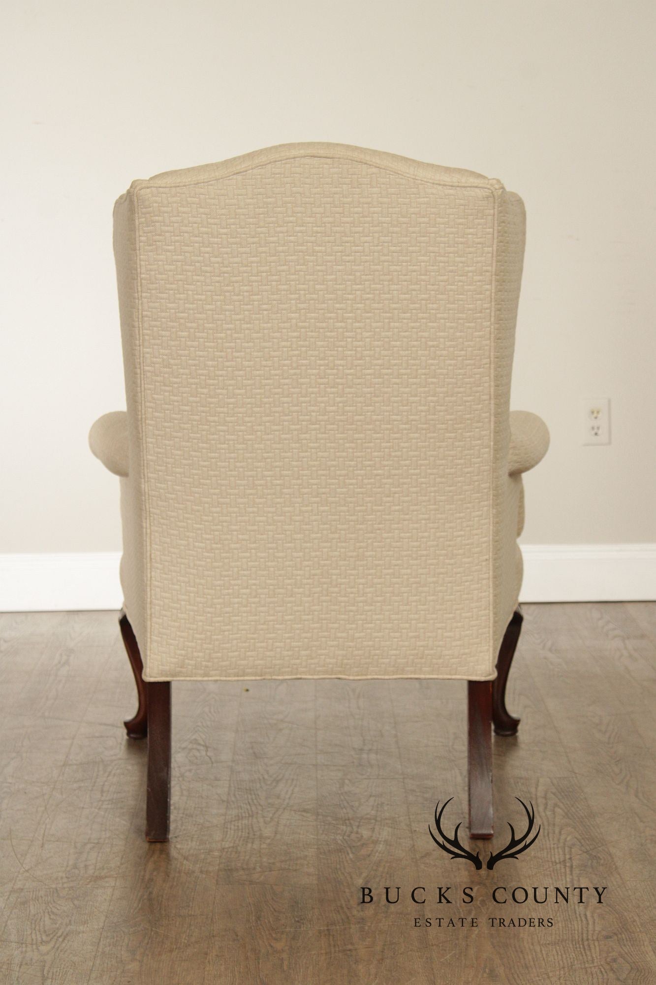 Queen Anne Style Pair of Mahogany Wing Chairs