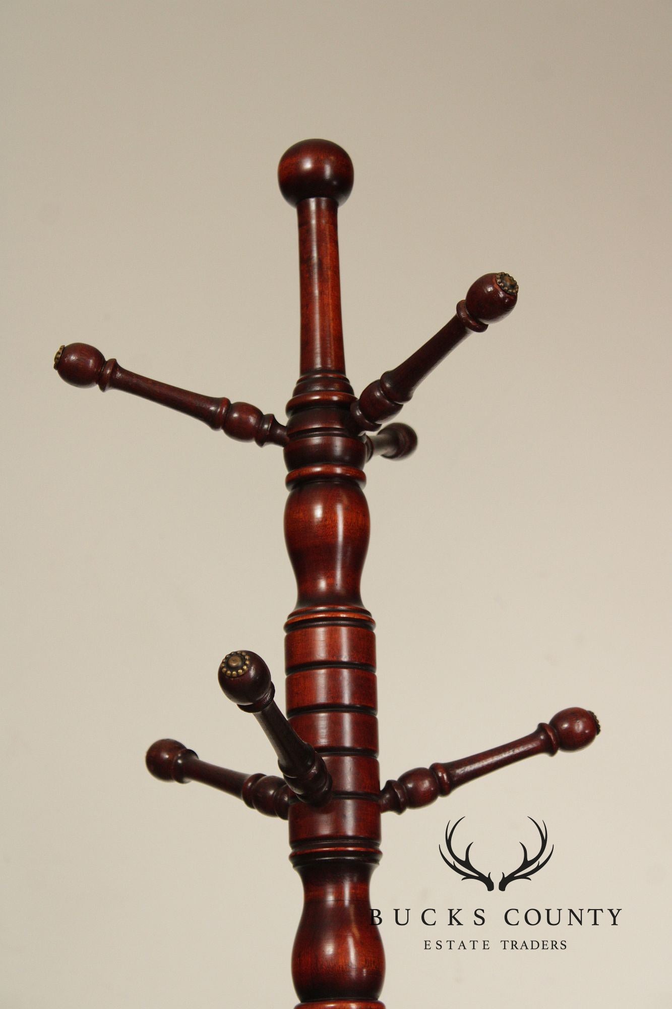 Antique Victorian Mahogany Carved Hoof-Foot Coat Rack