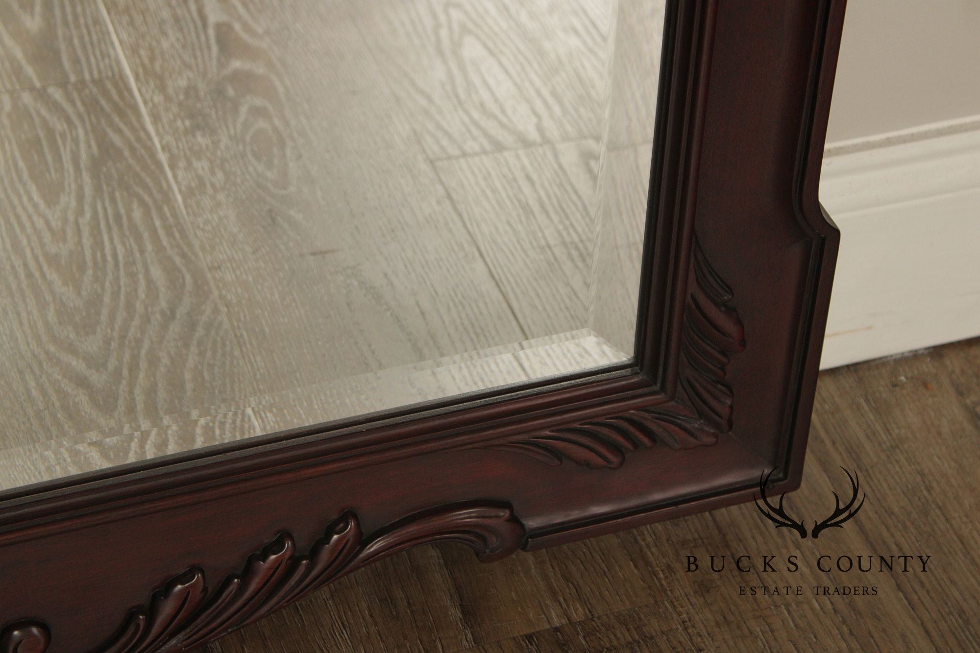 Henkel Harris Carved Frame Arched Mahogany Mirror