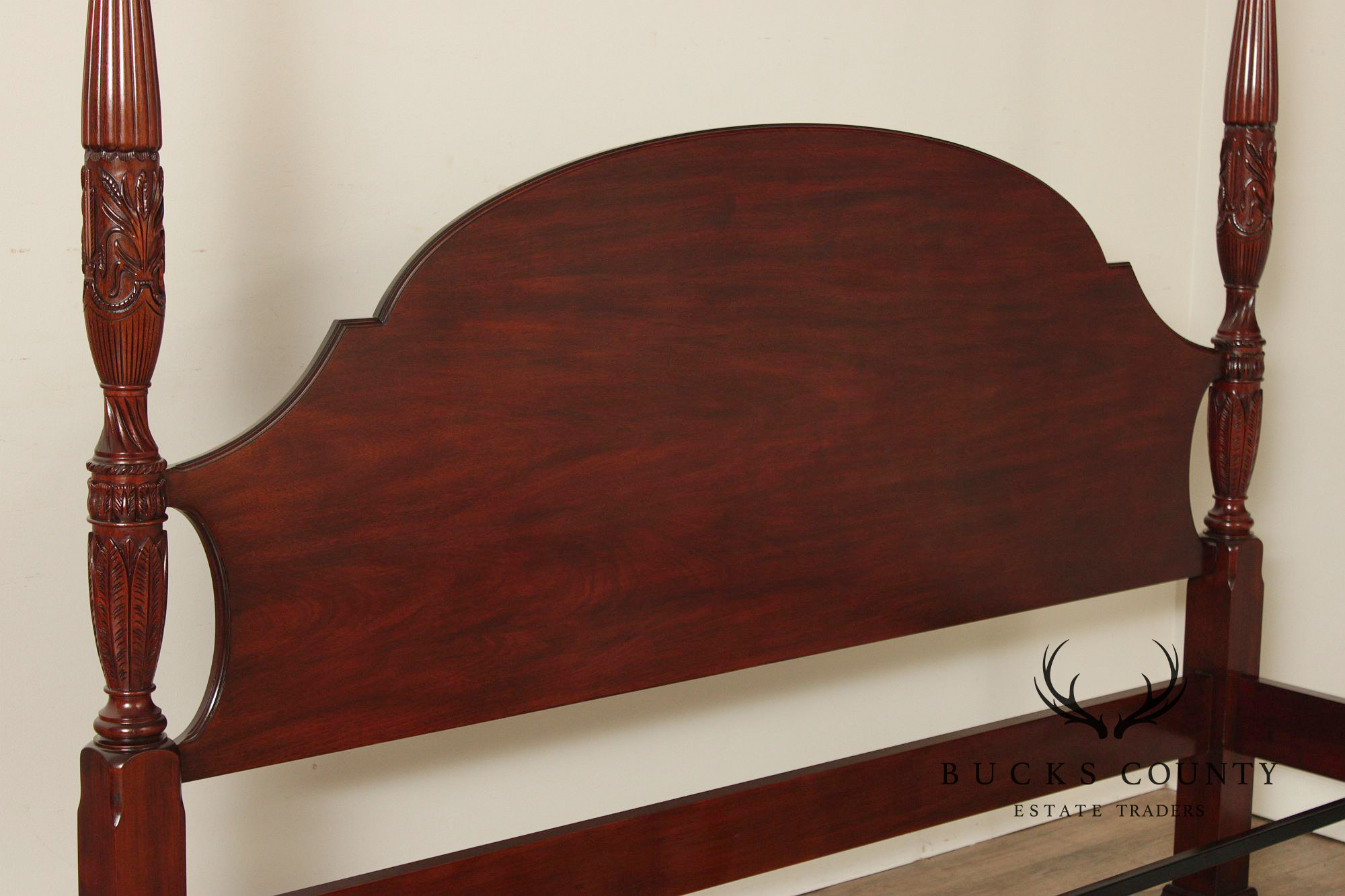Henkel Harris King Rice-Carved Mahogany Poster Bed