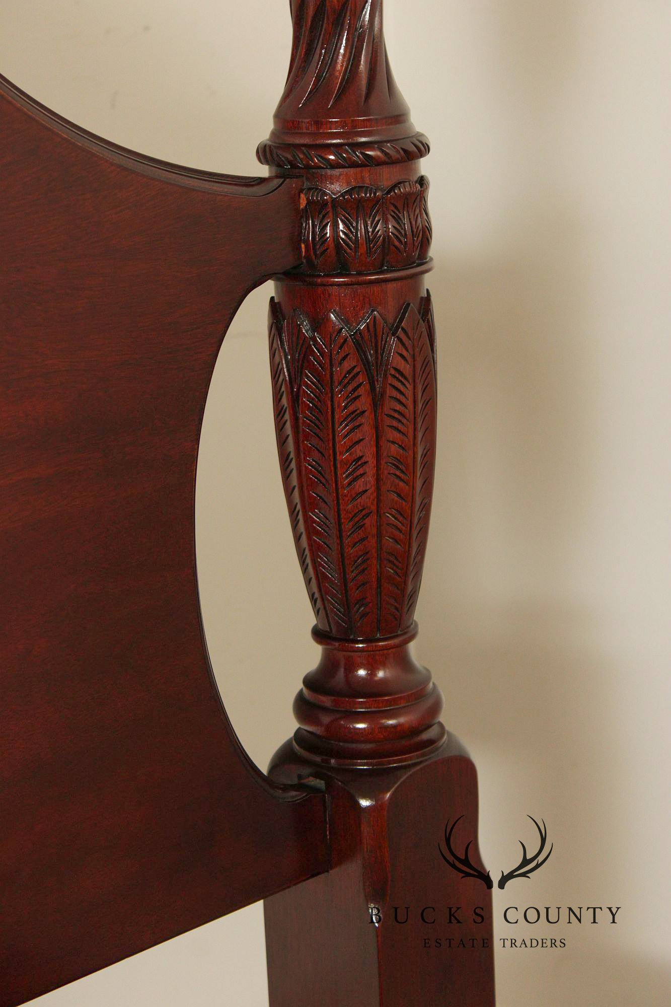 Henkel Harris King Rice-Carved Mahogany Poster Bed