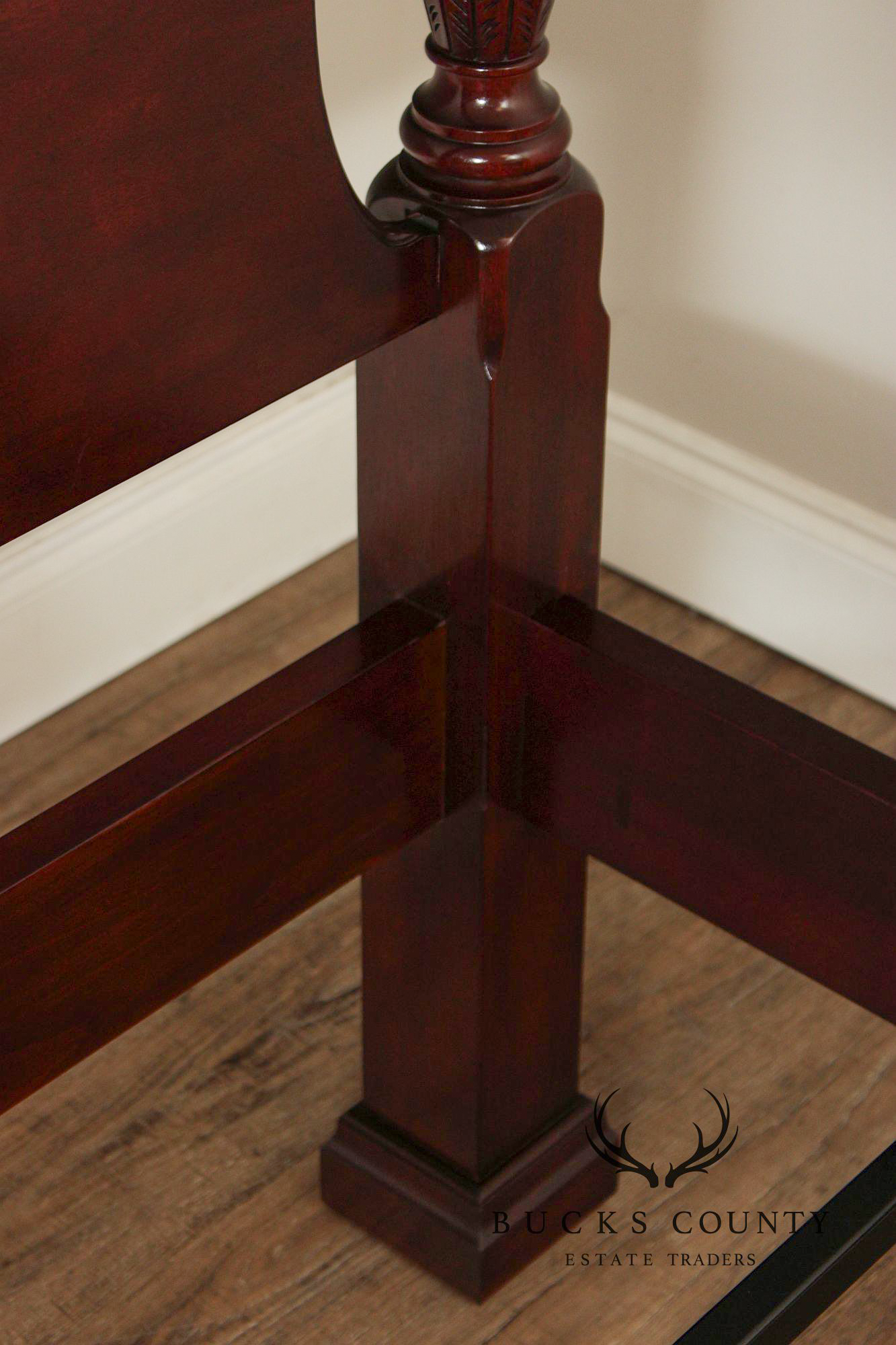 Henkel Harris King Rice-Carved Mahogany Poster Bed