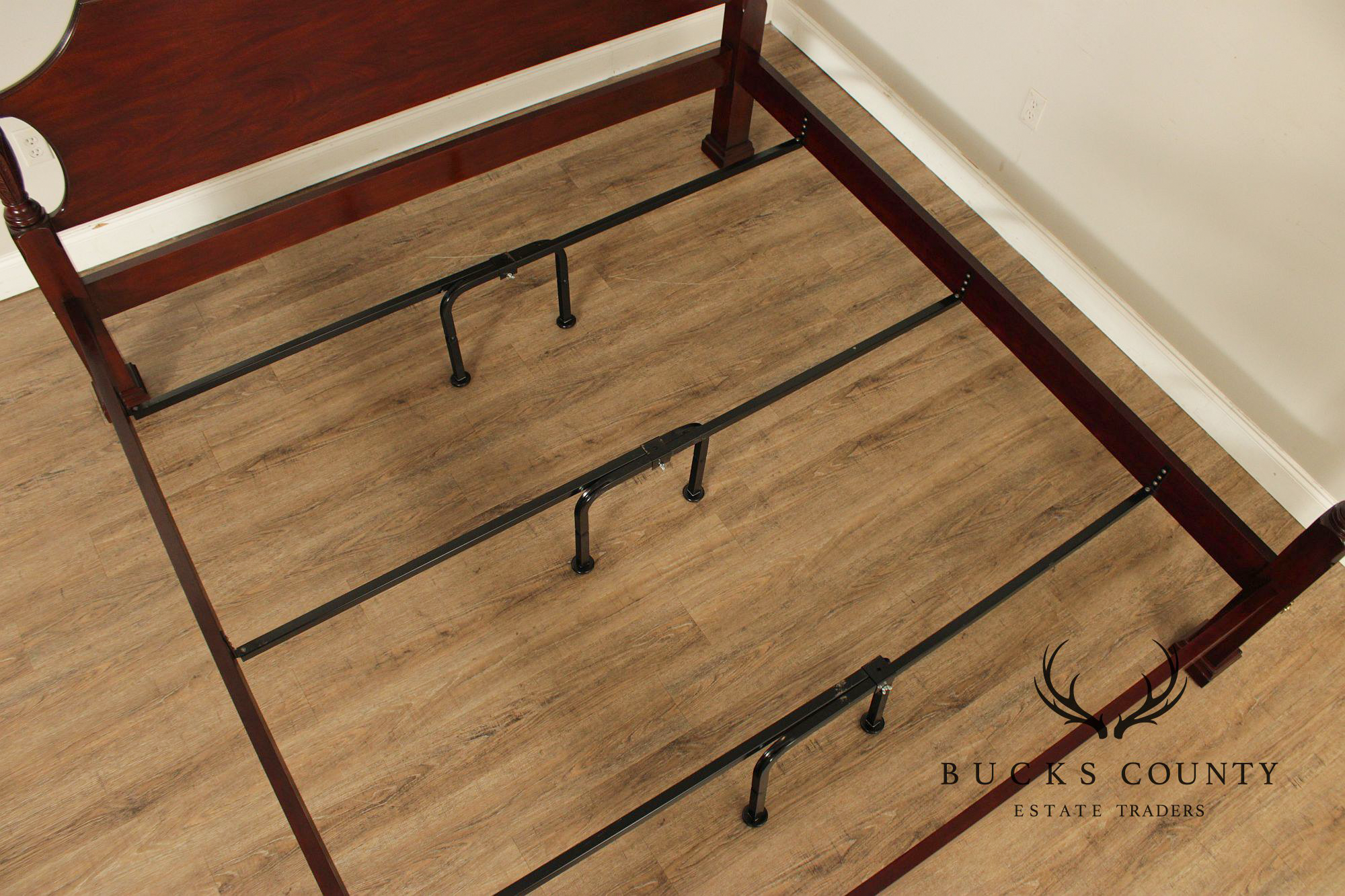 Henkel Harris King Rice-Carved Mahogany Poster Bed