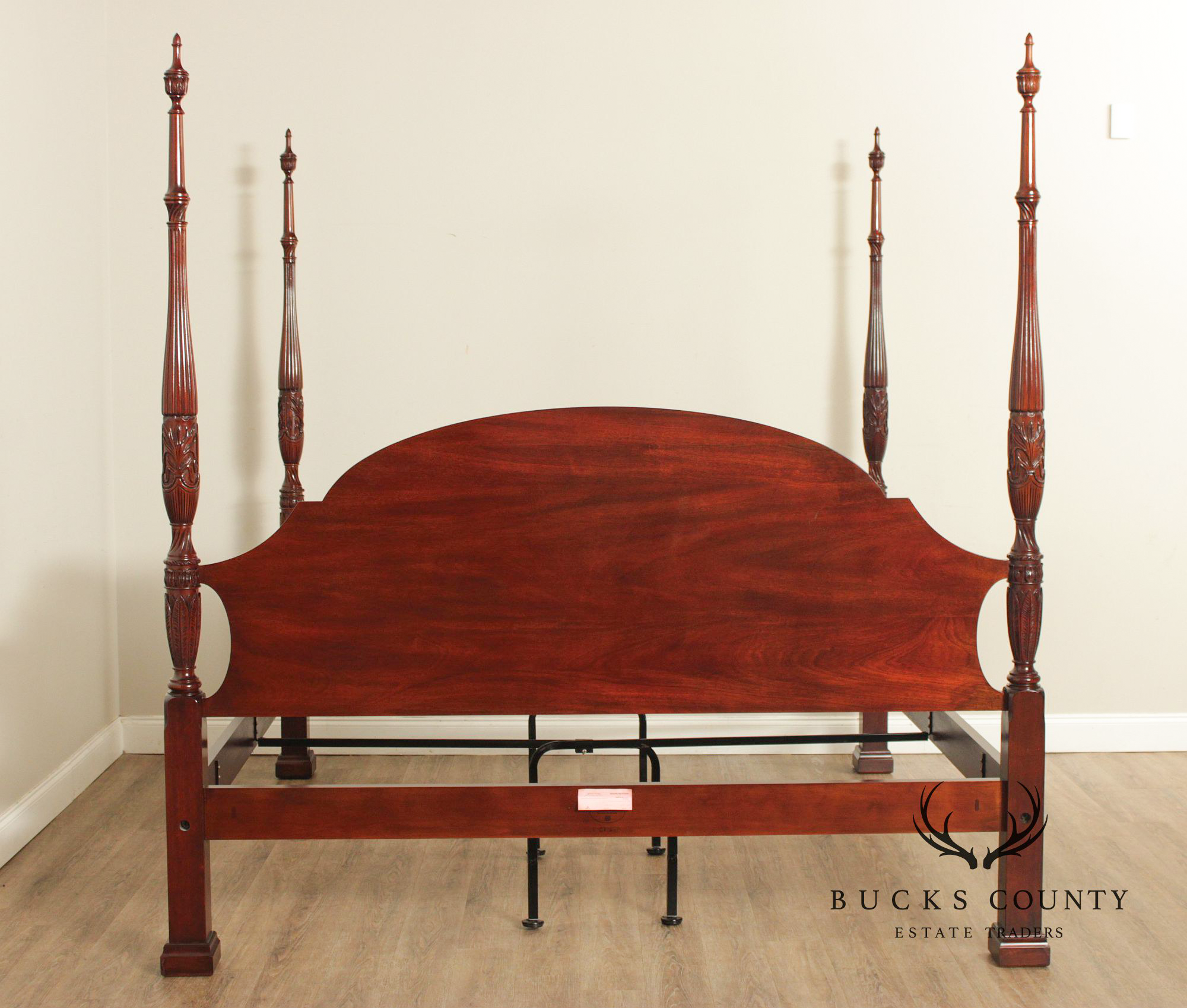 Henkel Harris King Rice-Carved Mahogany Poster Bed