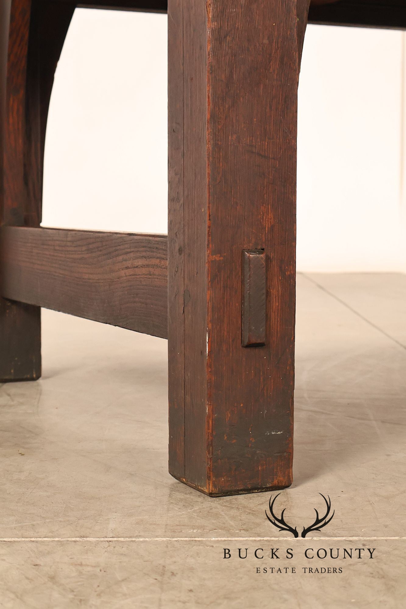 Early Gustav Stickley No. 460 Oak Library Table With Rare Hardware