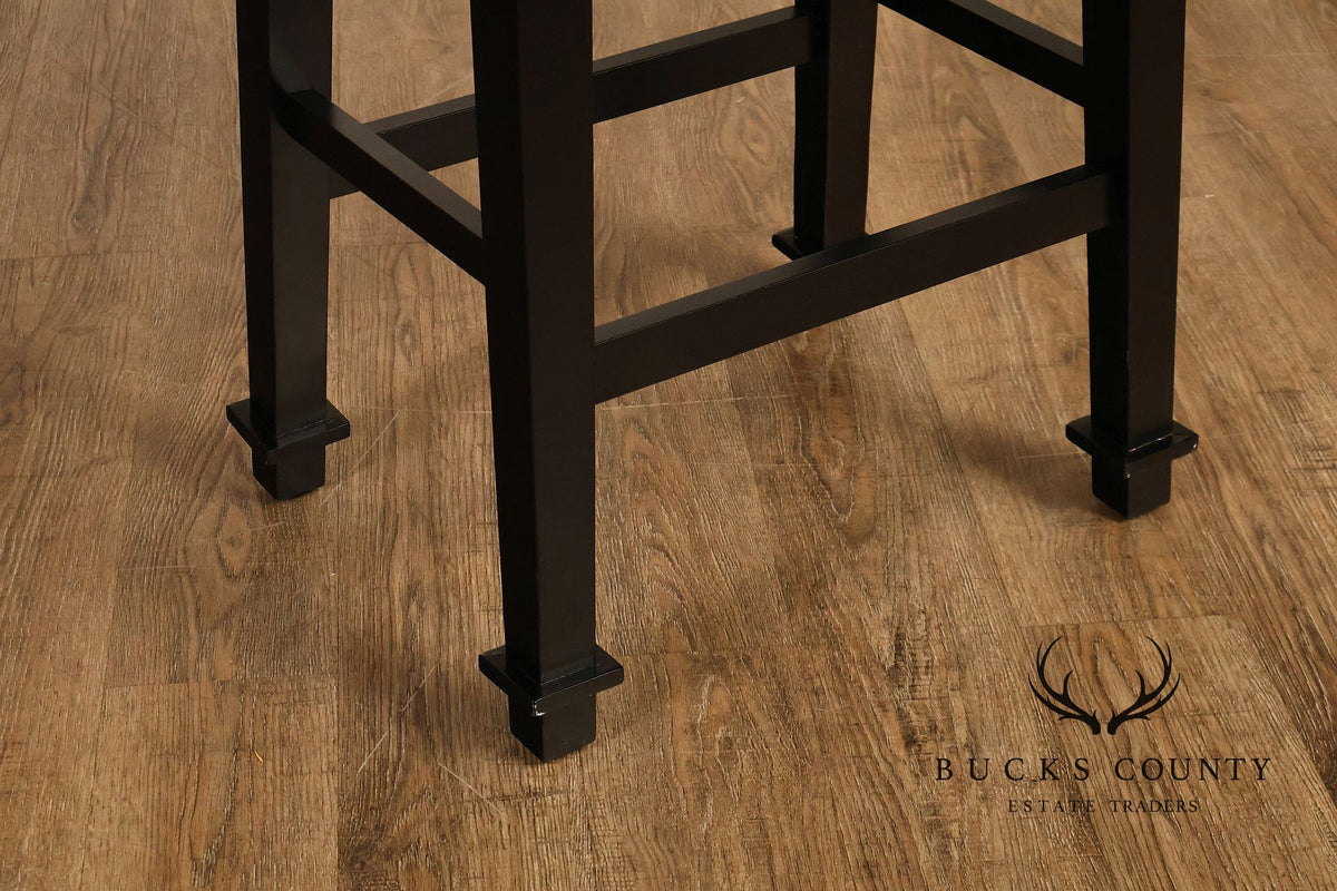 Linon Home Decor Set Of 4 Black Wood Upholstered Counter Stools