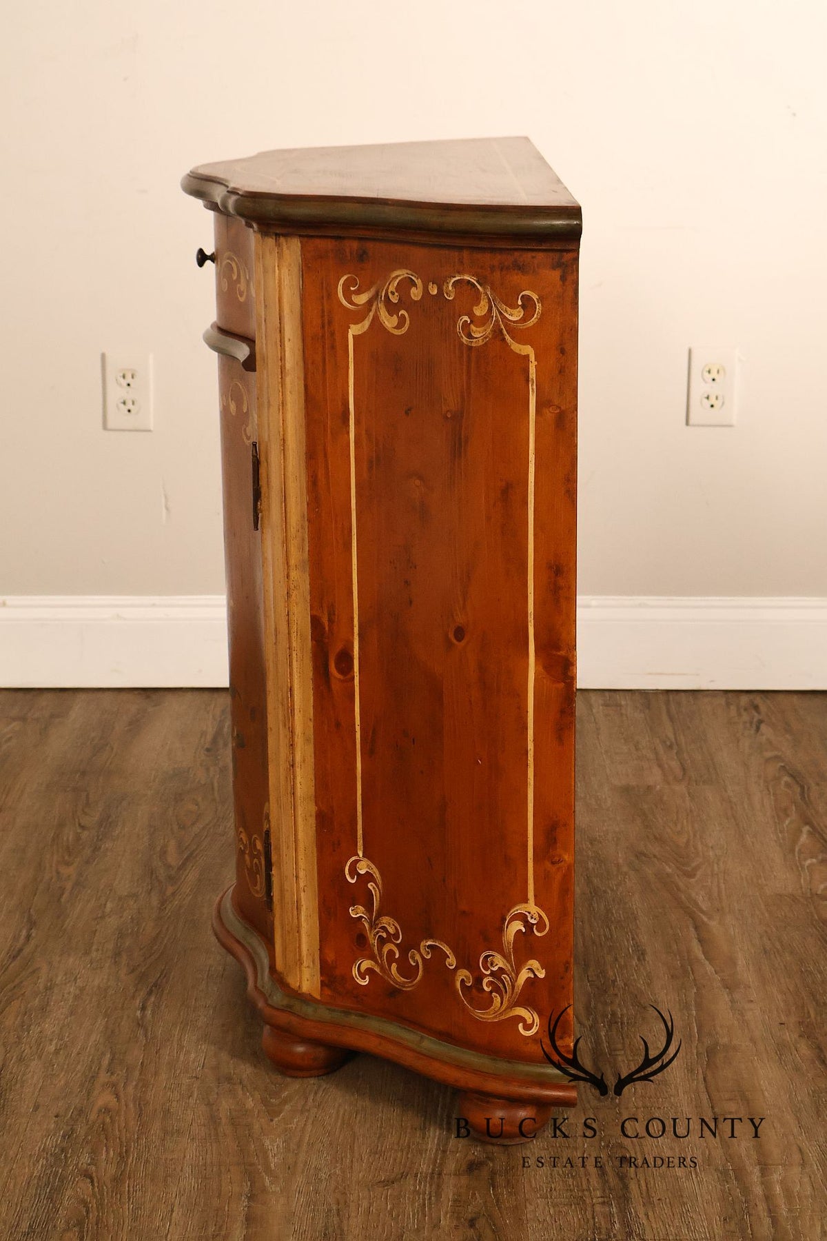 Venetian Style Hand Painted Console Cabinet