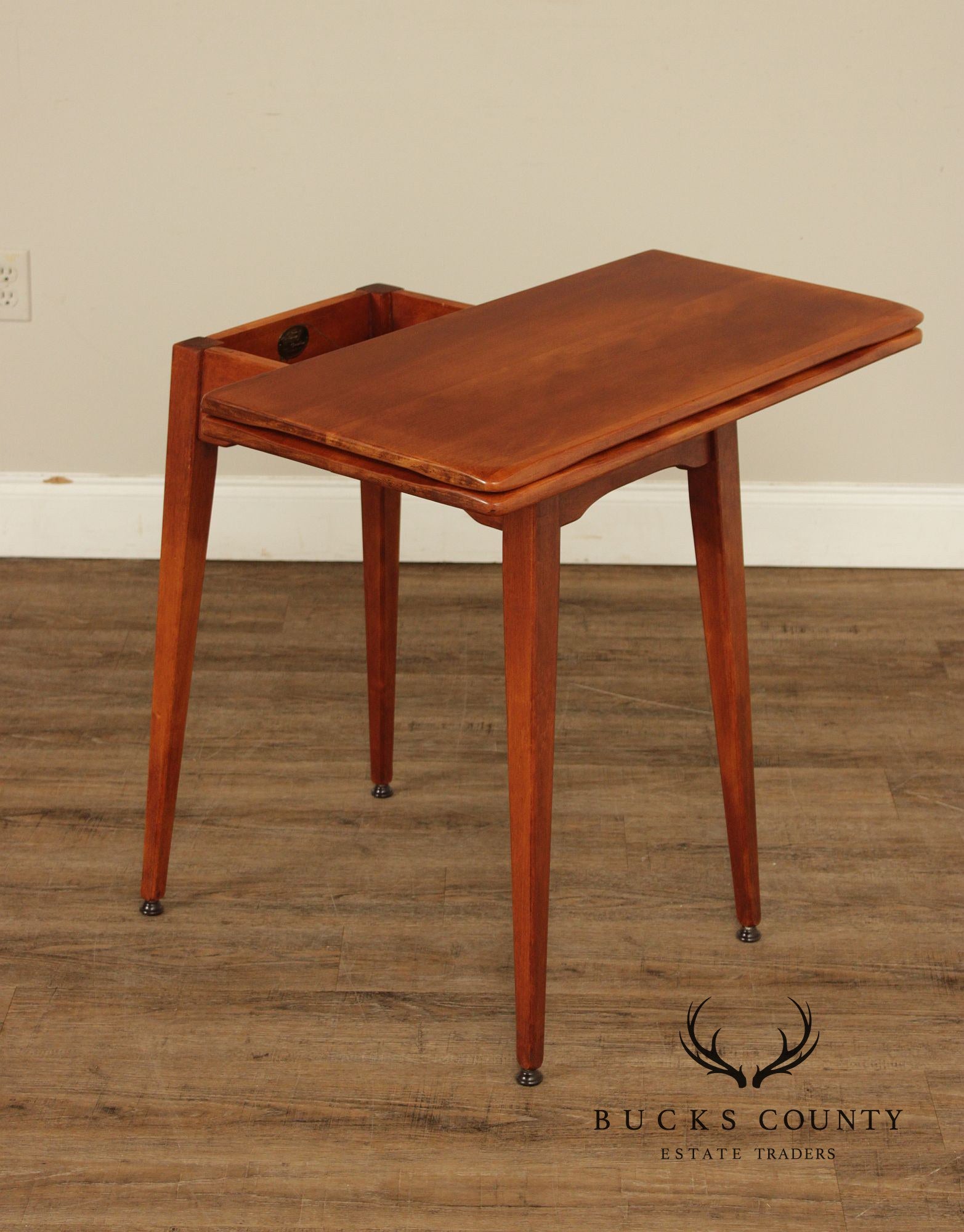 Cushman Colonial Creations Rock Maple Pivot Top Card Table