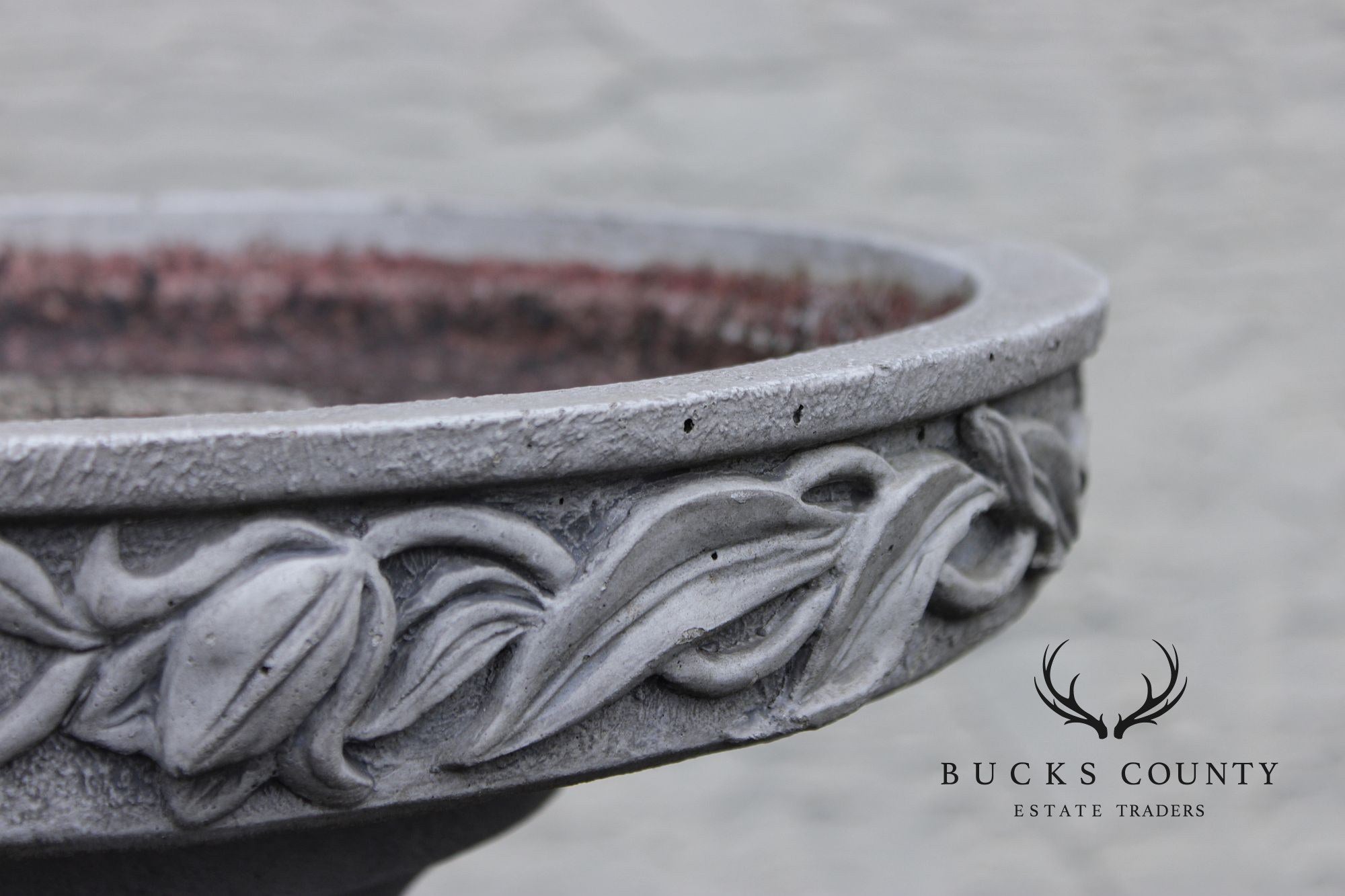 Cast Stone Floral Bird Bath
