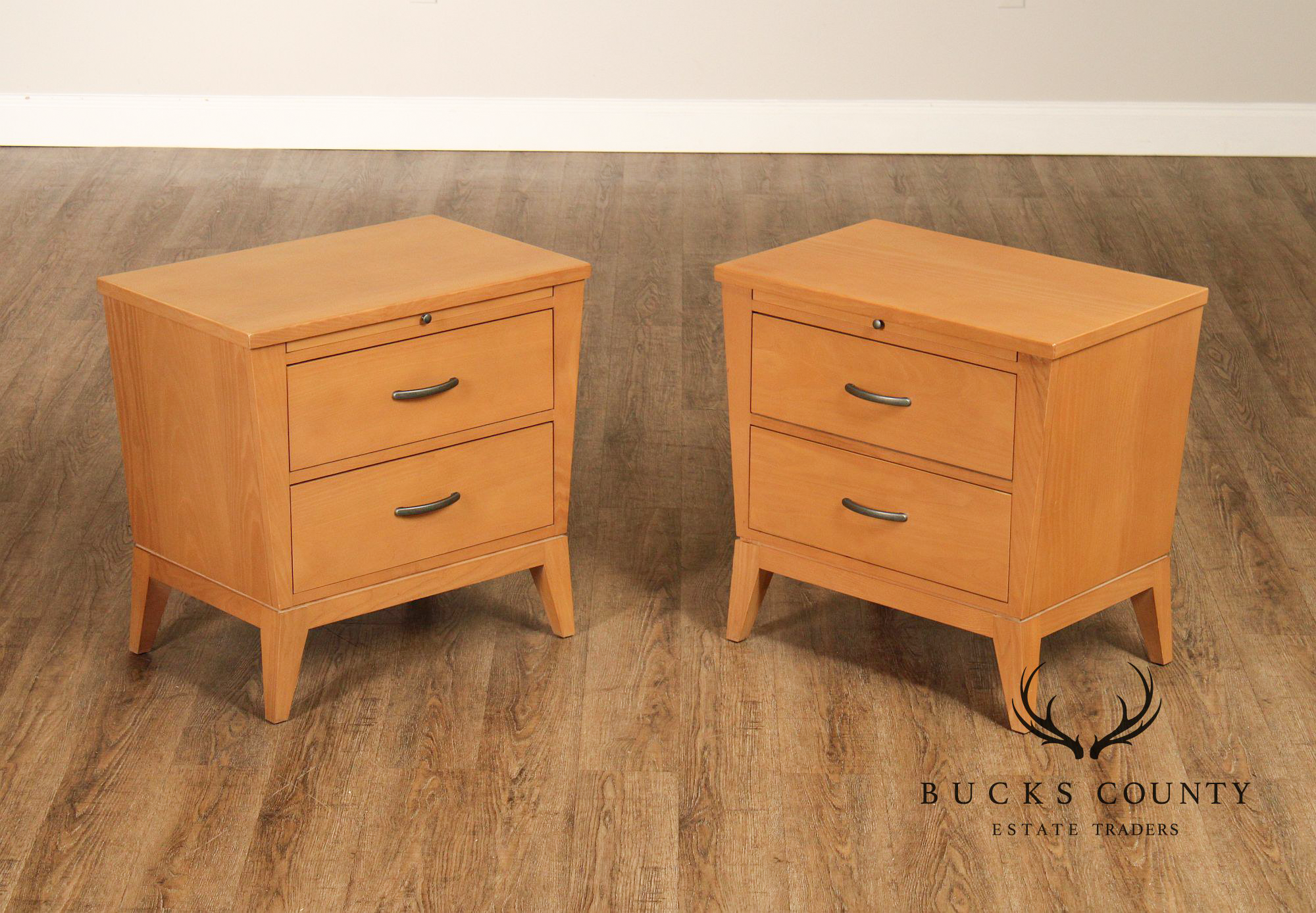 Ethan Allen Horizon Collection Pair Of Two Drawer Nightstands