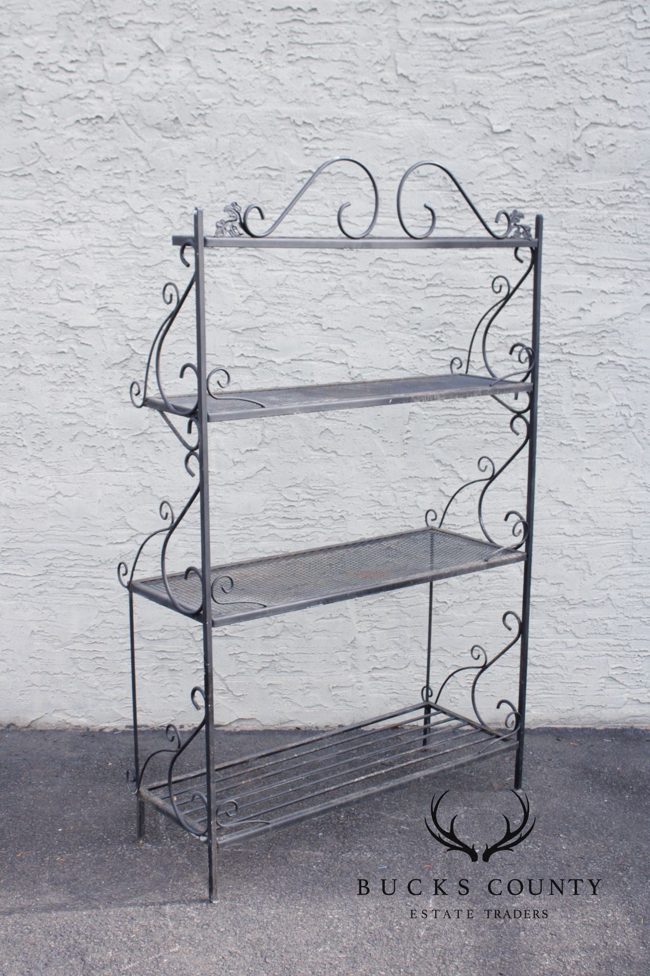 French Style Wrought Iron Three-Tier Outdoor Baker's Rack