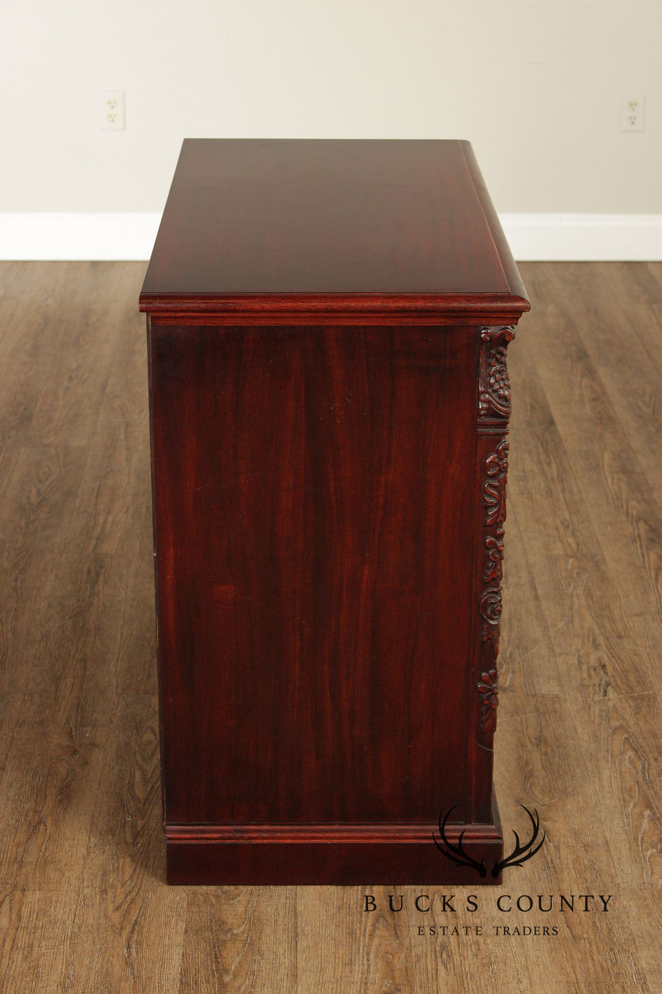 1940's Vintage Carved Mahogany Server Cabinet