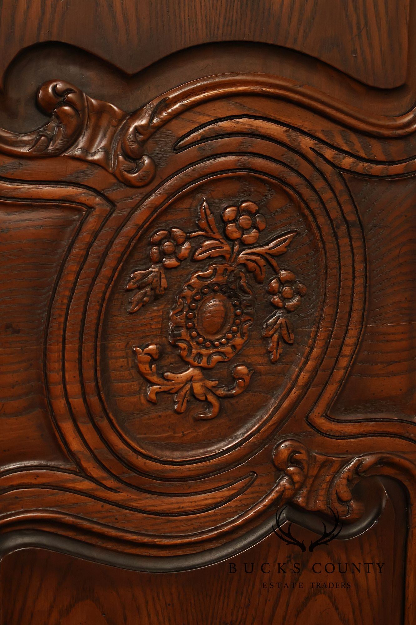 Henredon Four Centuries Collection French Louis XV Style Carved Oak Armoire