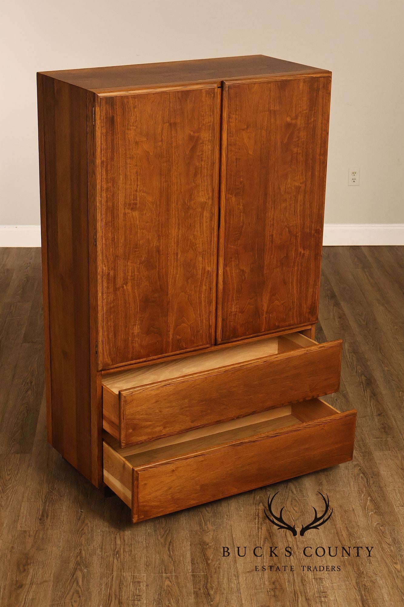 Lane Mid Century Modern Walnut Gentleman's Chest Armoire
