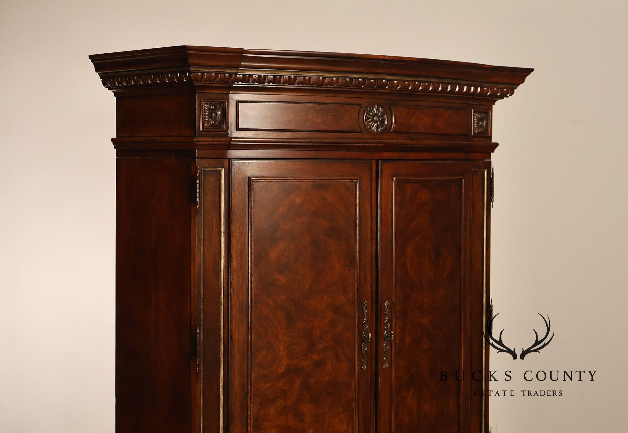 Drexel Heritage Hampshire Traditional Burl Wood Entertainment Armoire