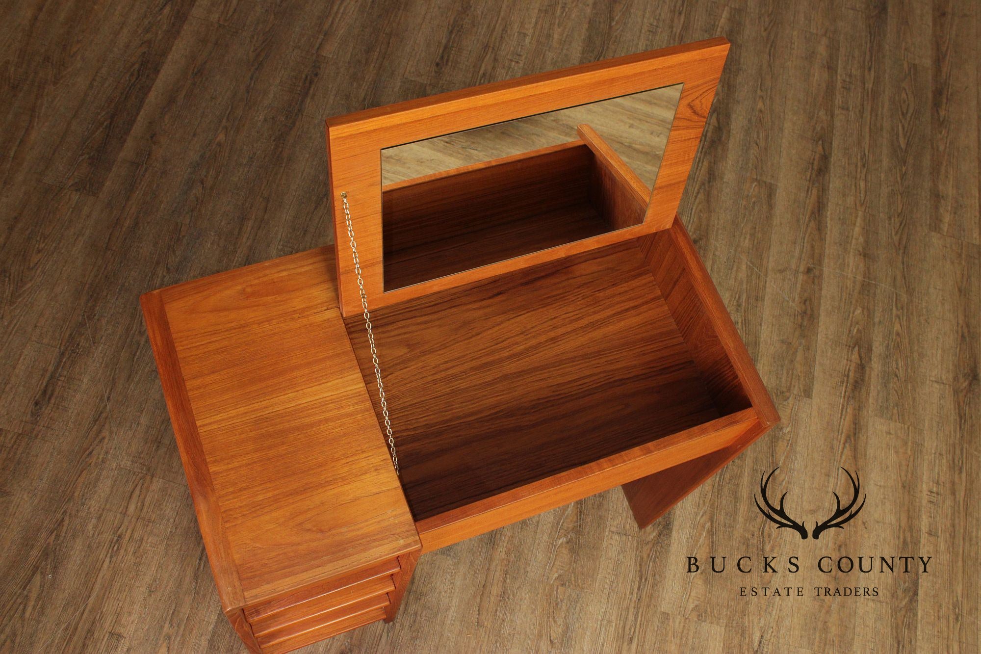 Schreiber’s Møbelfabrik Mid Century Danish Teak Vanity With Bench