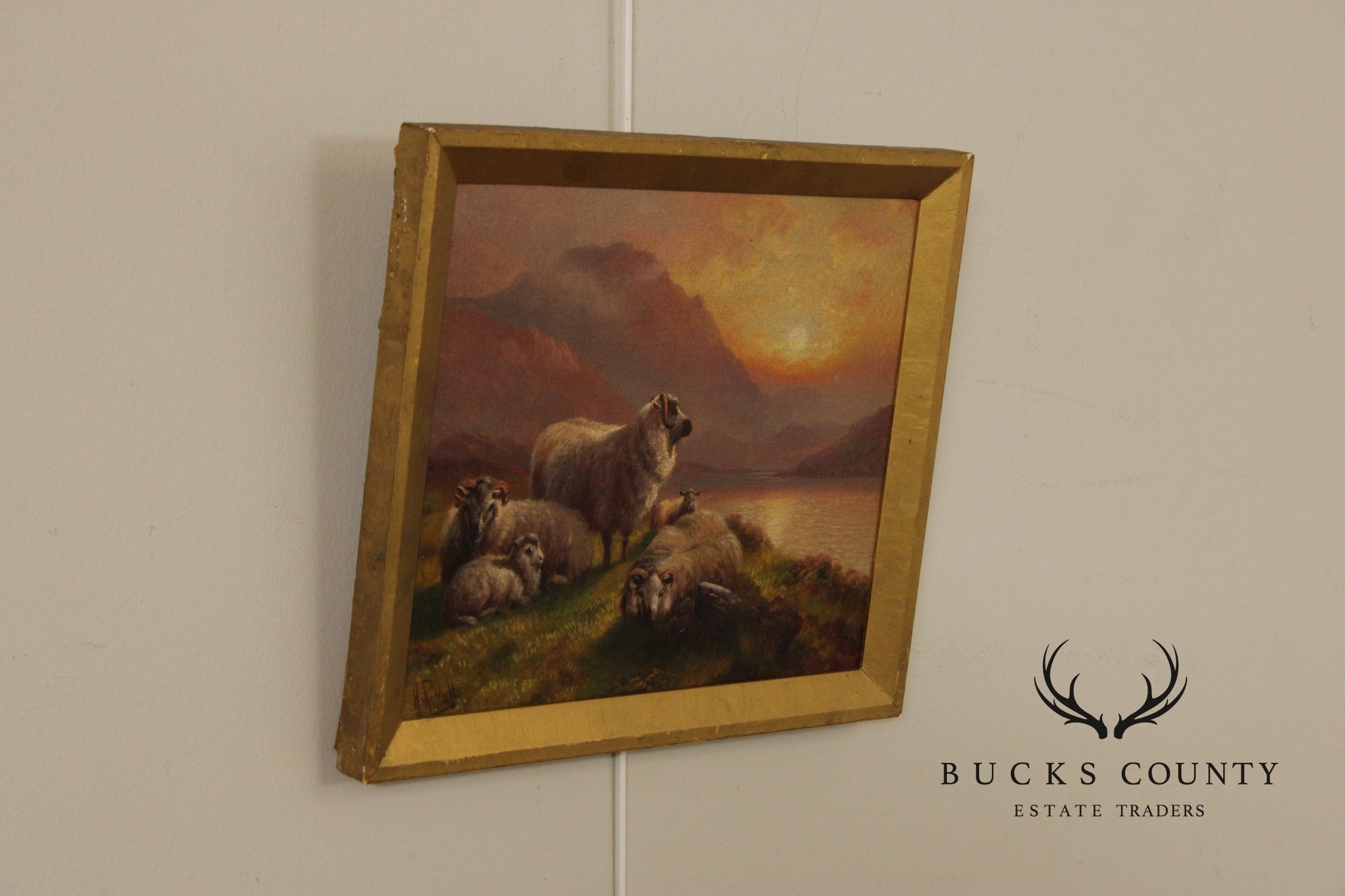 Henry Robinson Hall Landscape Oil Painting, 'Evening in the Highlands'