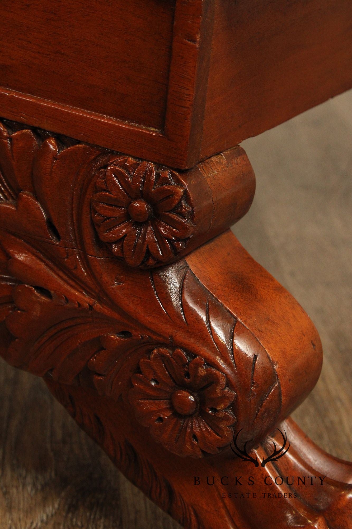 Antique American Empire Style Carved Mahogany Sofa
