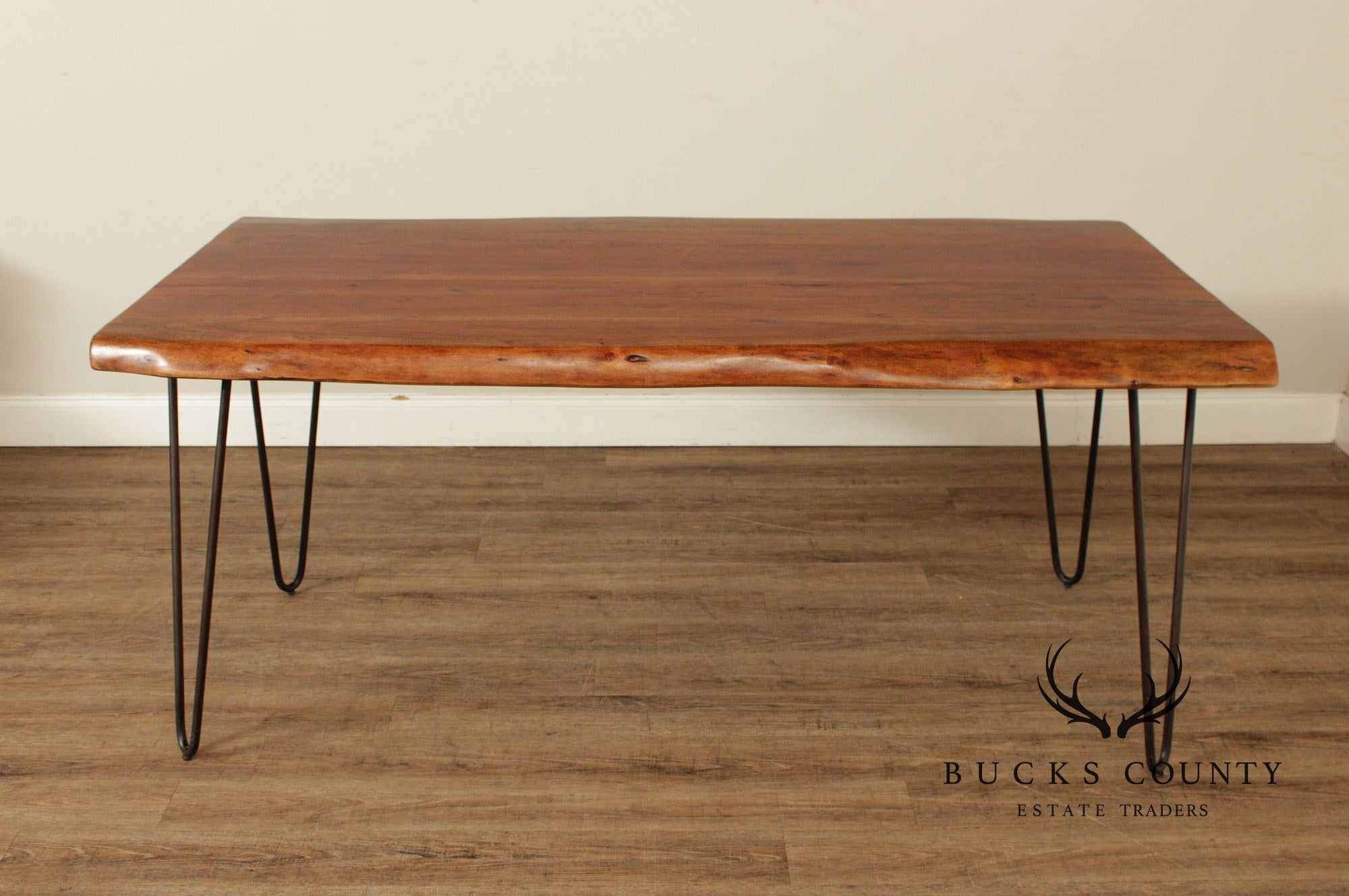 Live Edge Solid Acacia Wood Butterfly Joint Dining Table