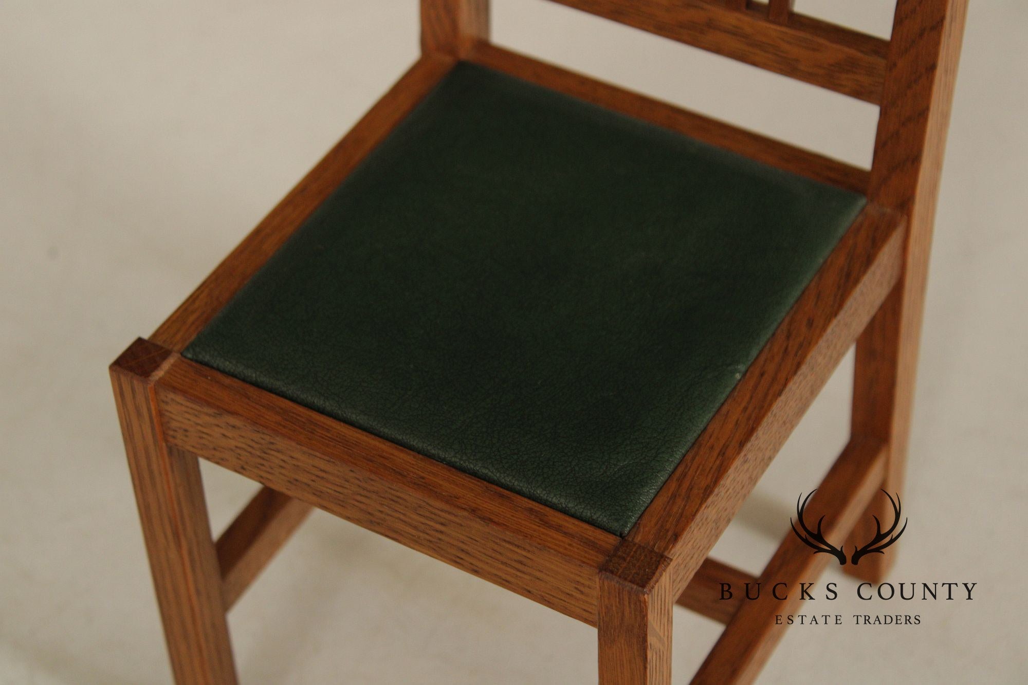 Stickley T.C. Timber Doll House Furniture Set of Four Miniature Oak Spindle Dining Chairs
