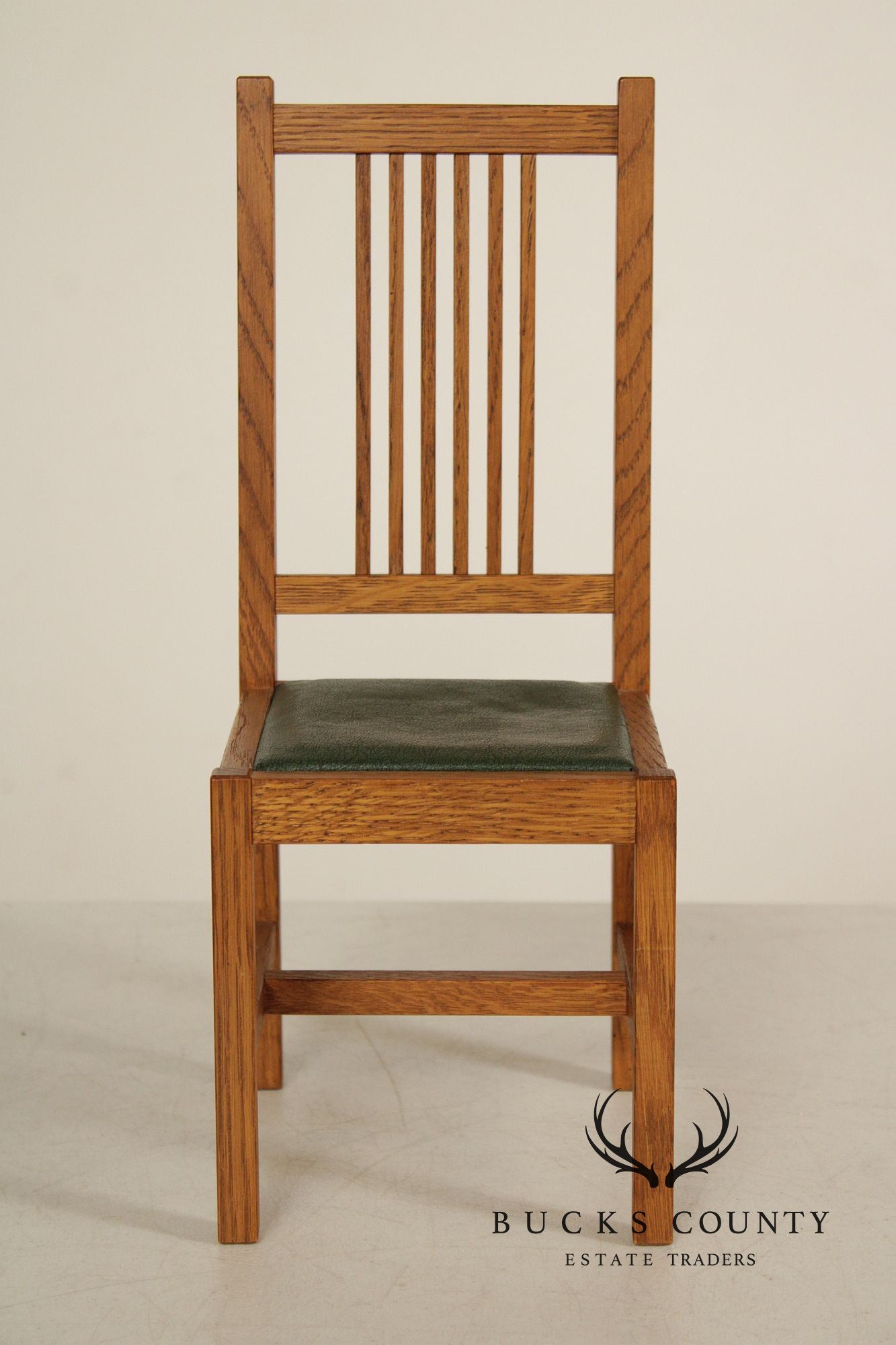 Stickley T.C. Timber Doll House Furniture Set of Four Miniature Oak Spindle Dining Chairs