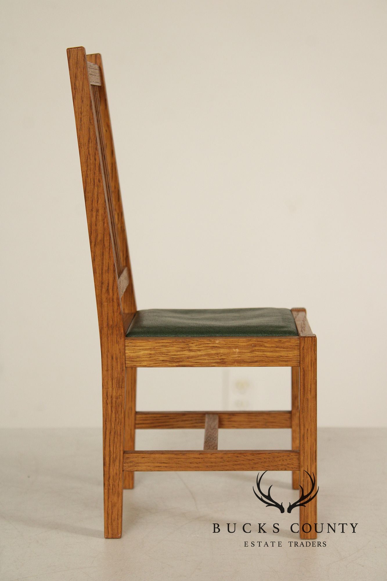 Stickley T.C. Timber Doll House Furniture Set of Four Miniature Oak Spindle Dining Chairs