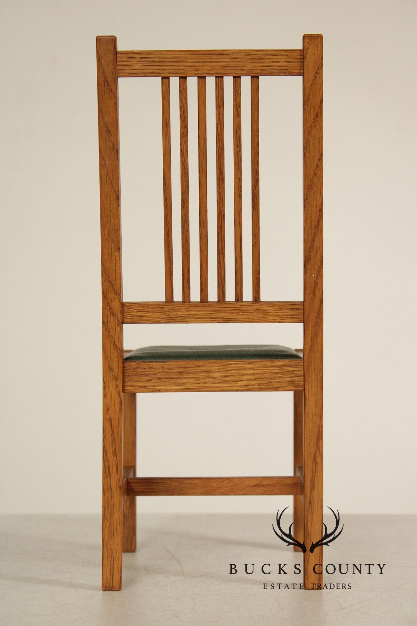 Stickley T.C. Timber Doll House Furniture Set of Four Miniature Oak Spindle Dining Chairs