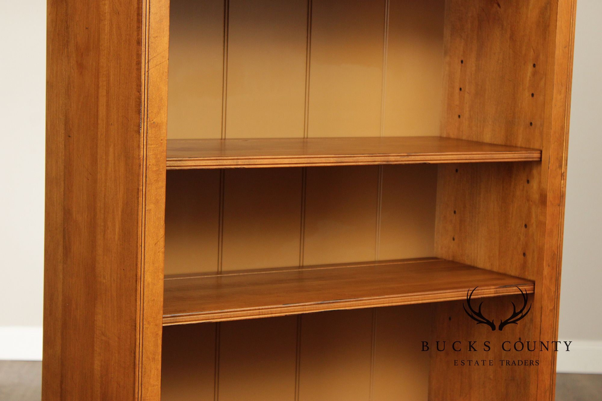 Ethan Allen 1776 Collection Traditional Maple Pair Of Tall Open Bookcases