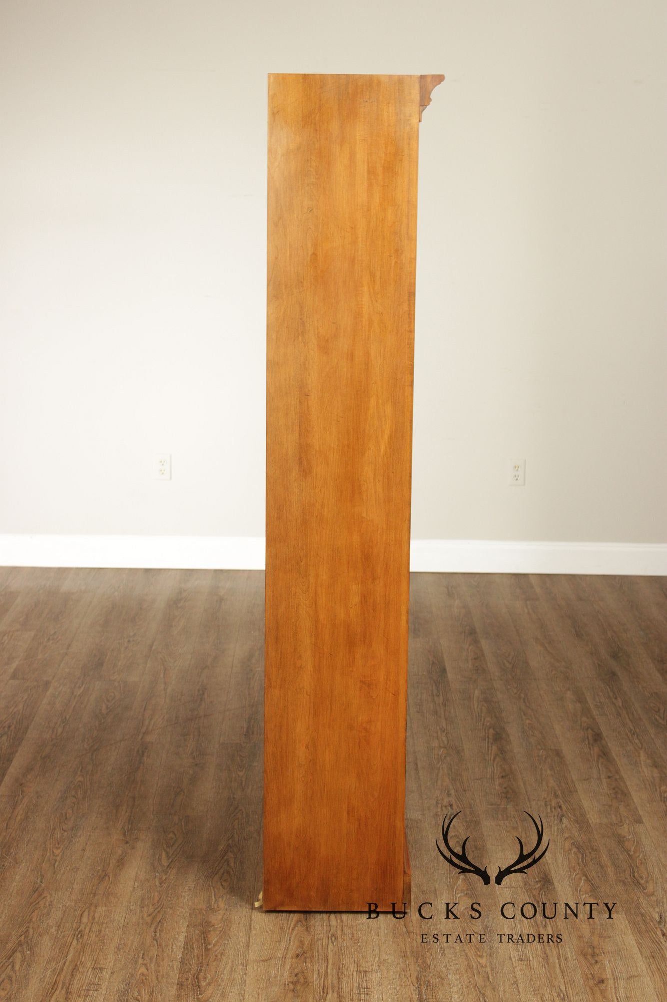 Ethan Allen 1776 Collection Traditional Maple Pair Of Tall Open Bookcases