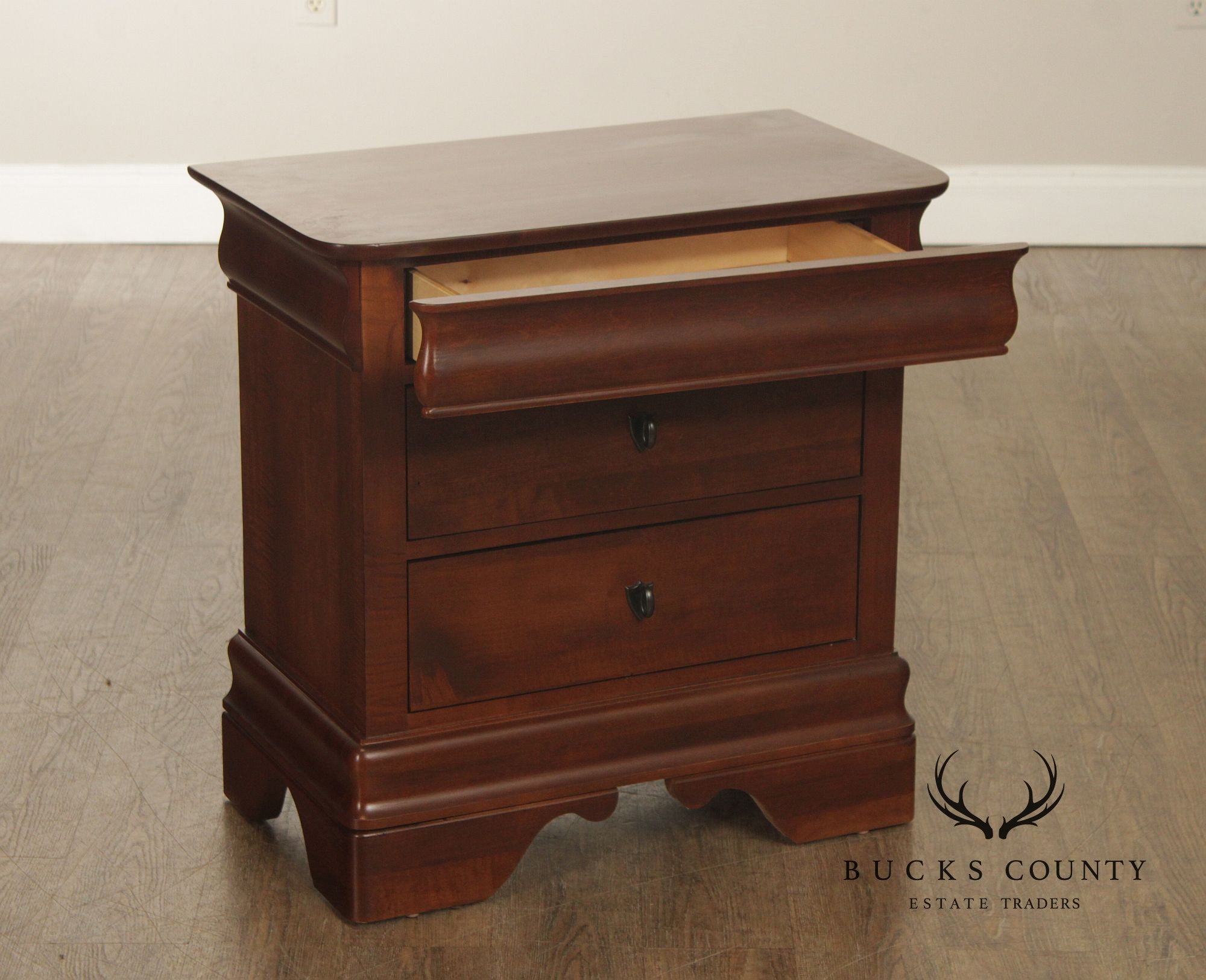 Kincaid Louis Philippe Style Cherry Three-Drawer Nightstand