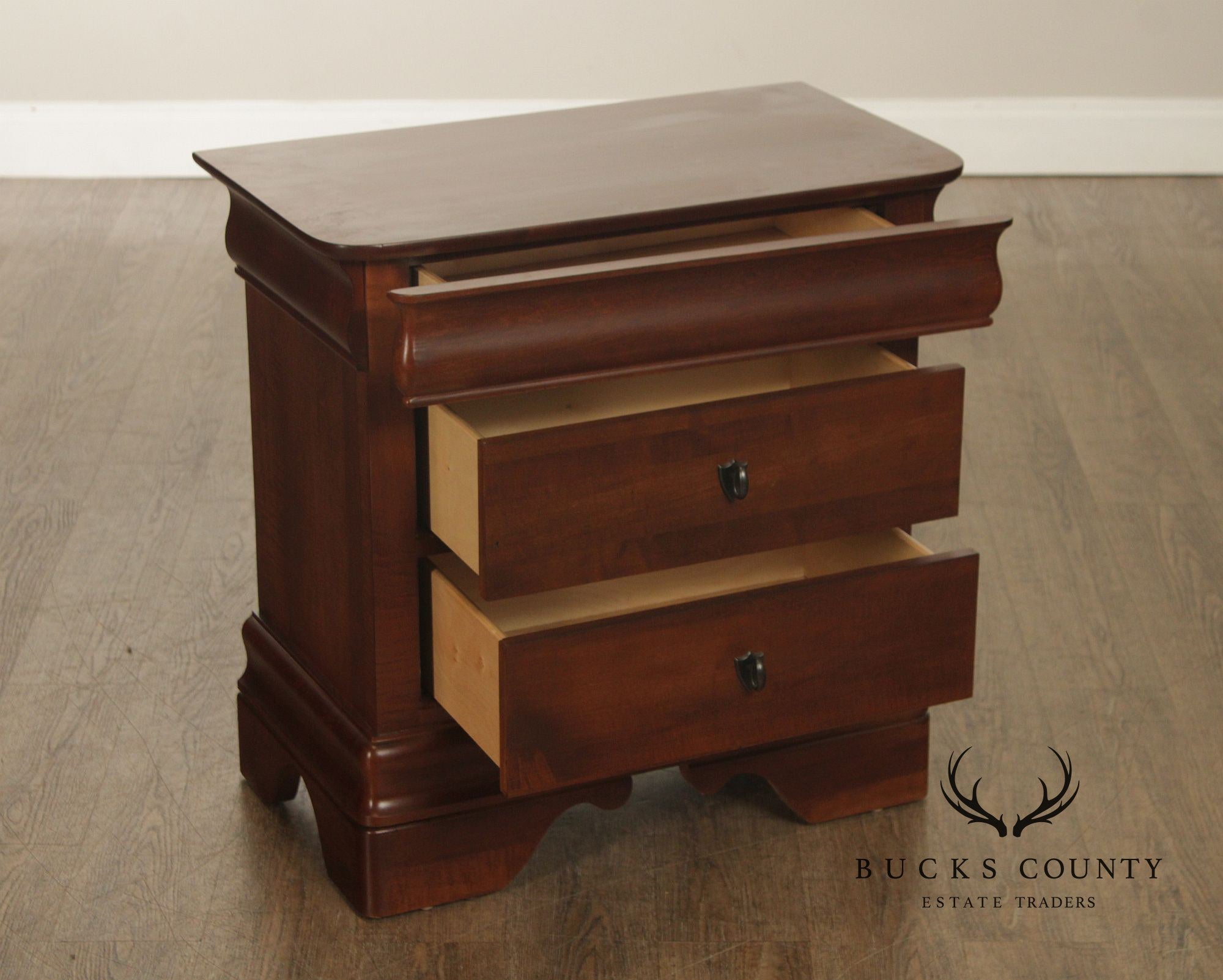 Kincaid Louis Philippe Style Cherry Three-Drawer Nightstand