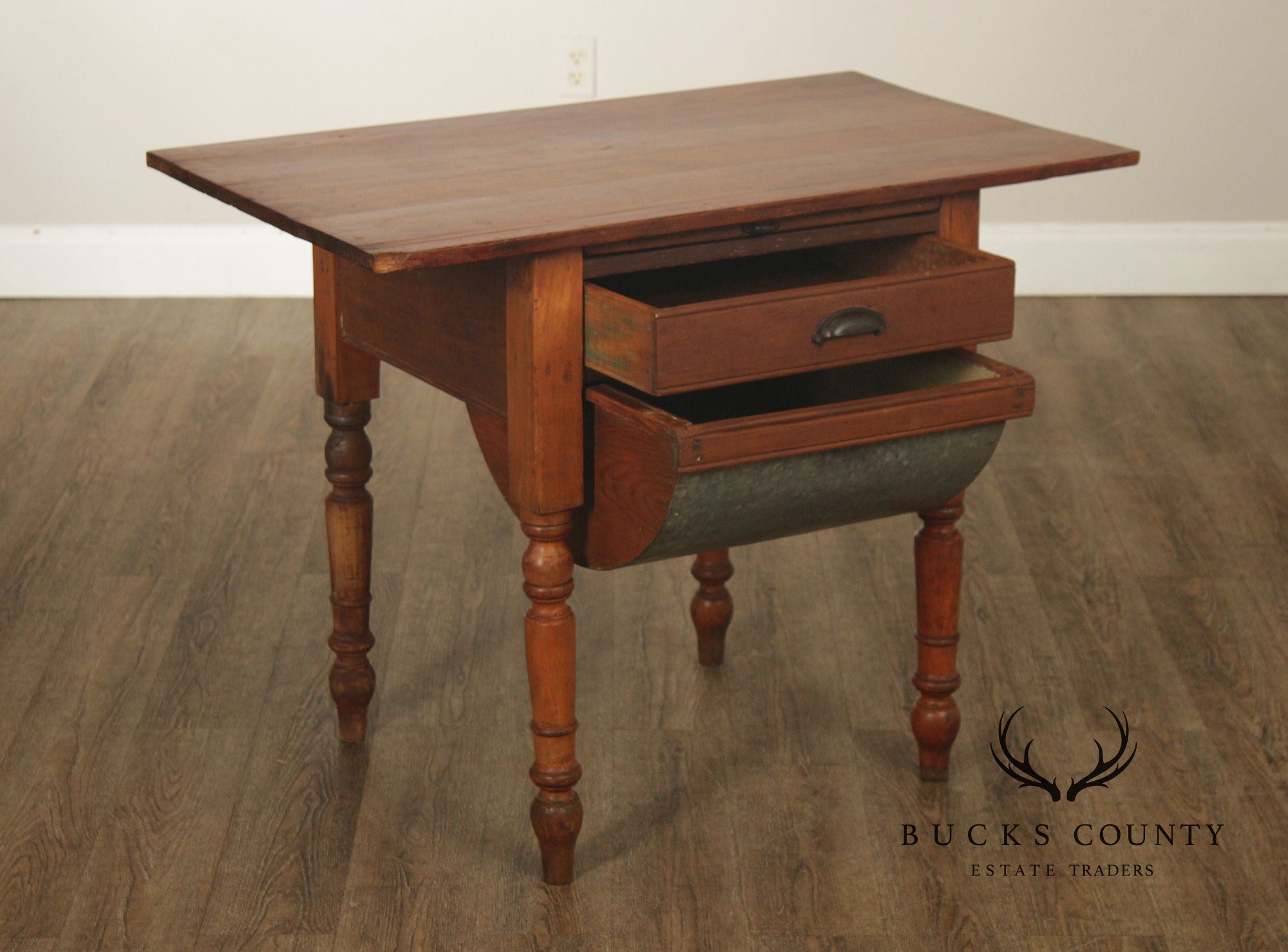 Antique American Primitive Pine Dough Table