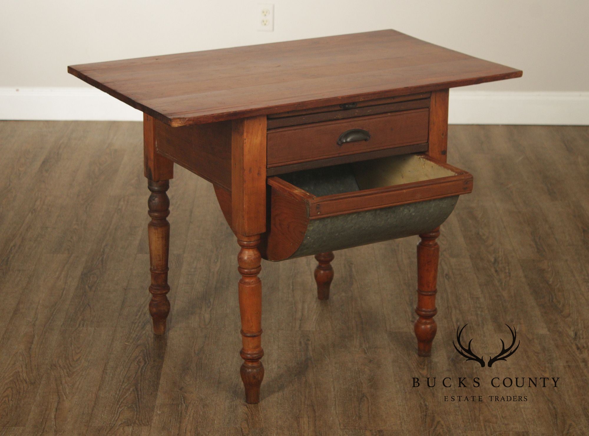 Antique American Primitive Pine Dough Table