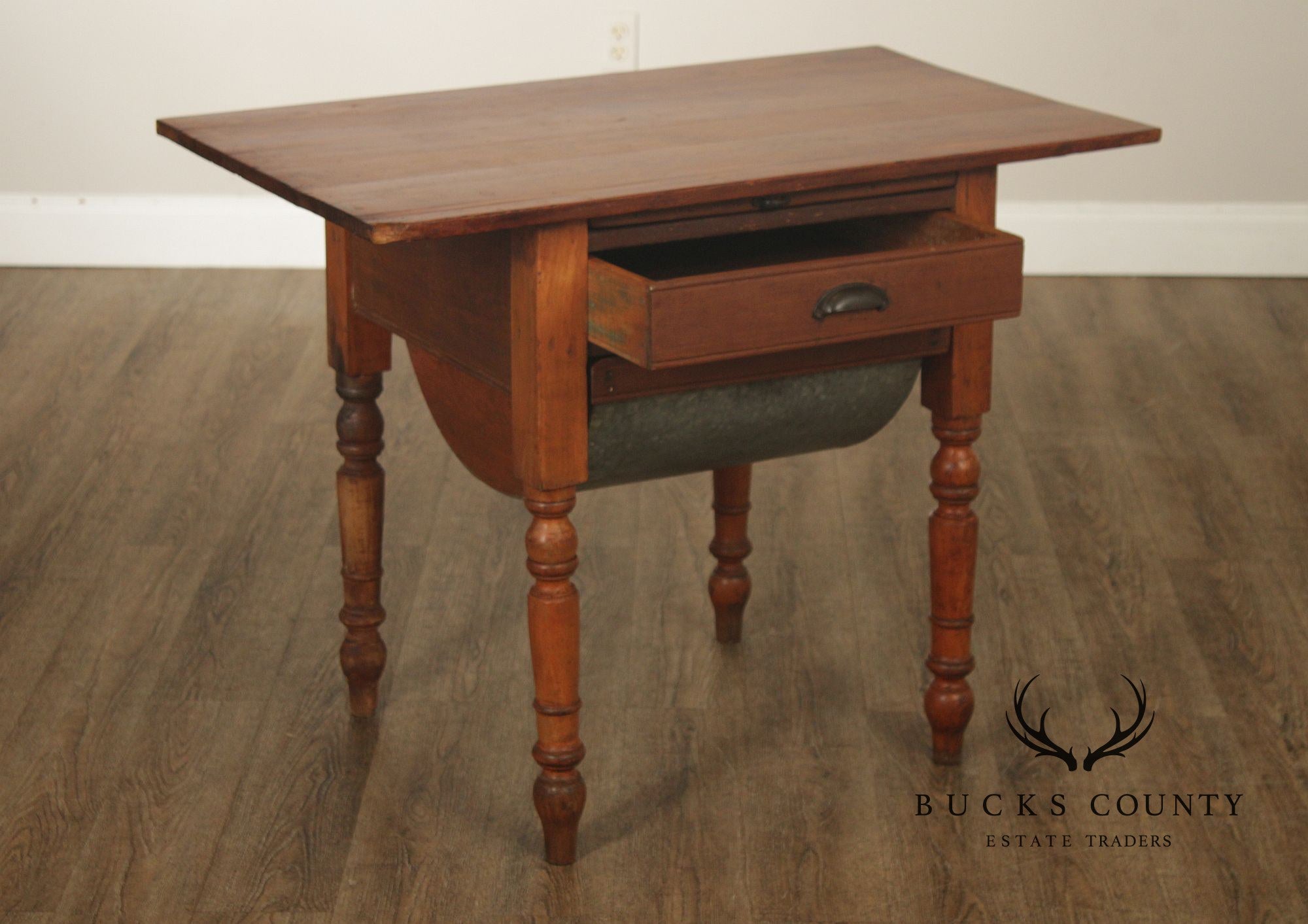 Antique American Primitive Pine Dough Table