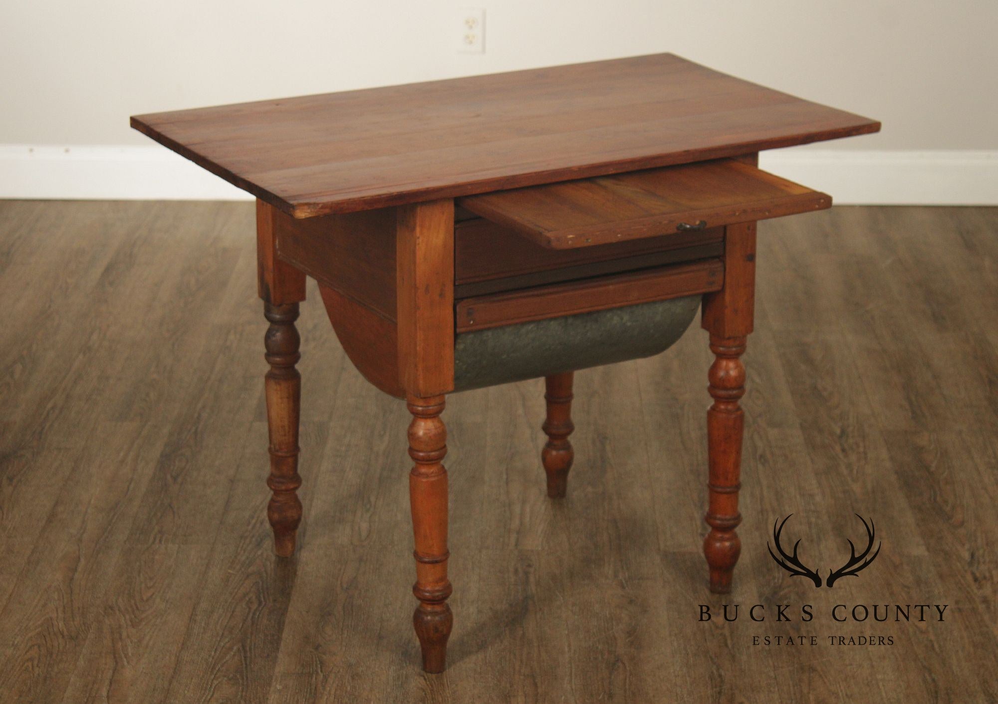 Antique American Primitive Pine Dough Table