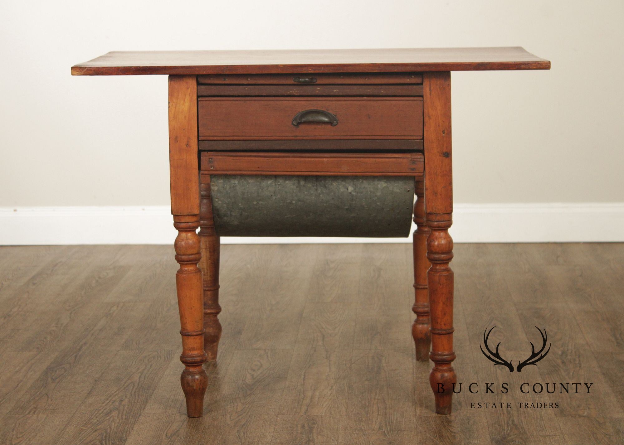 Antique American Primitive Pine Dough Table