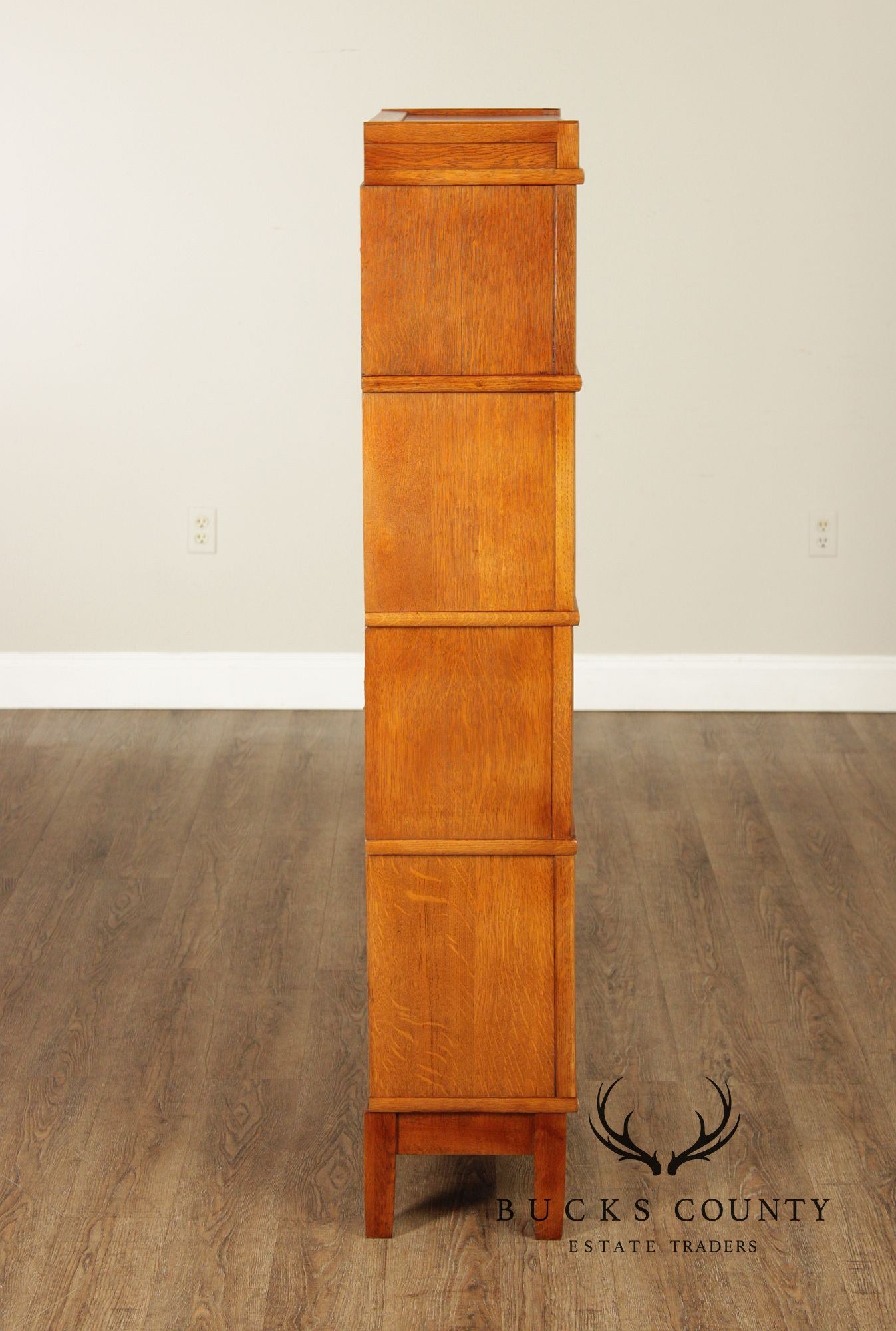 Antique Oak Four-Section Barrister Bookcase