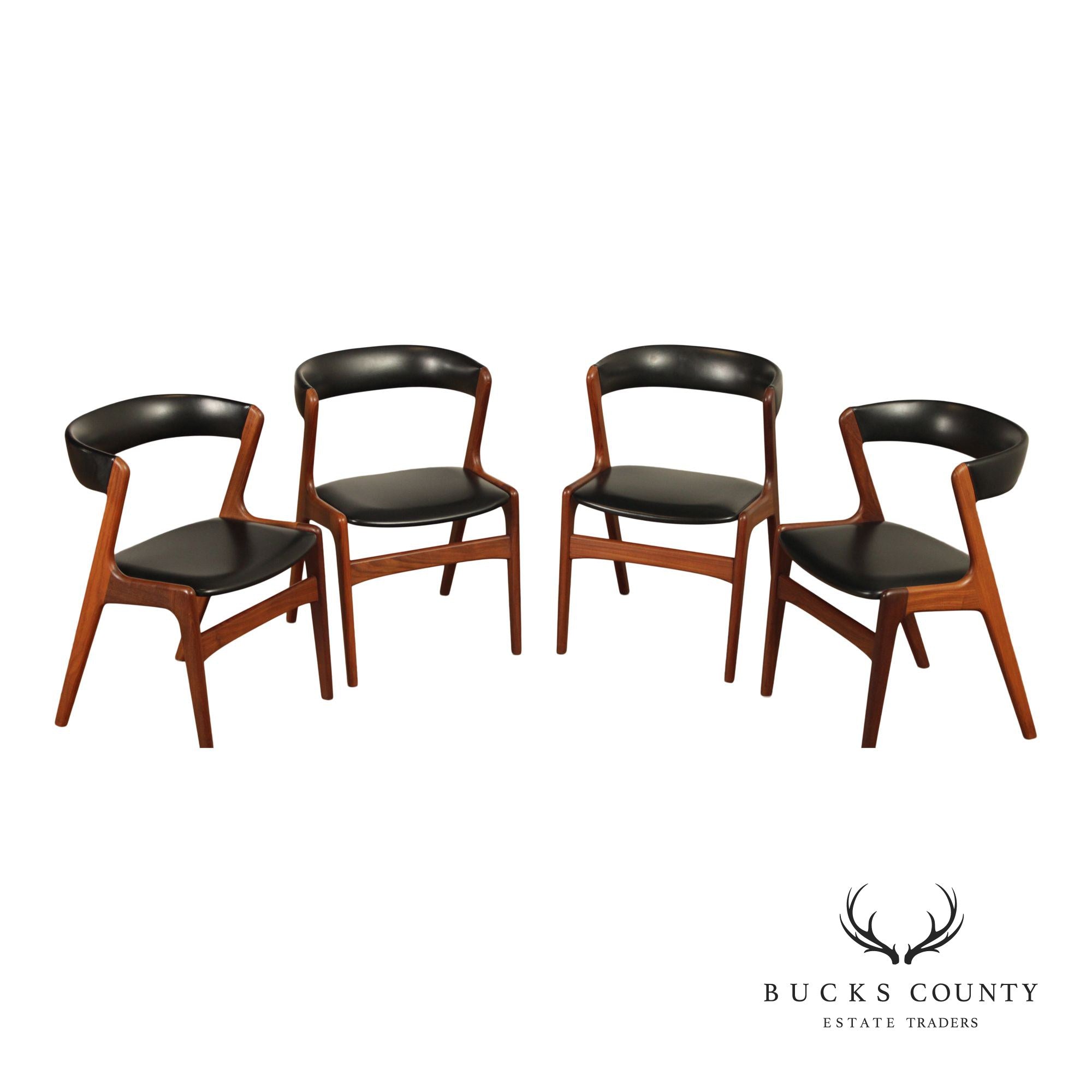 Kai Kristiansen Danish Modern Set of Four Teak Dining Chairs