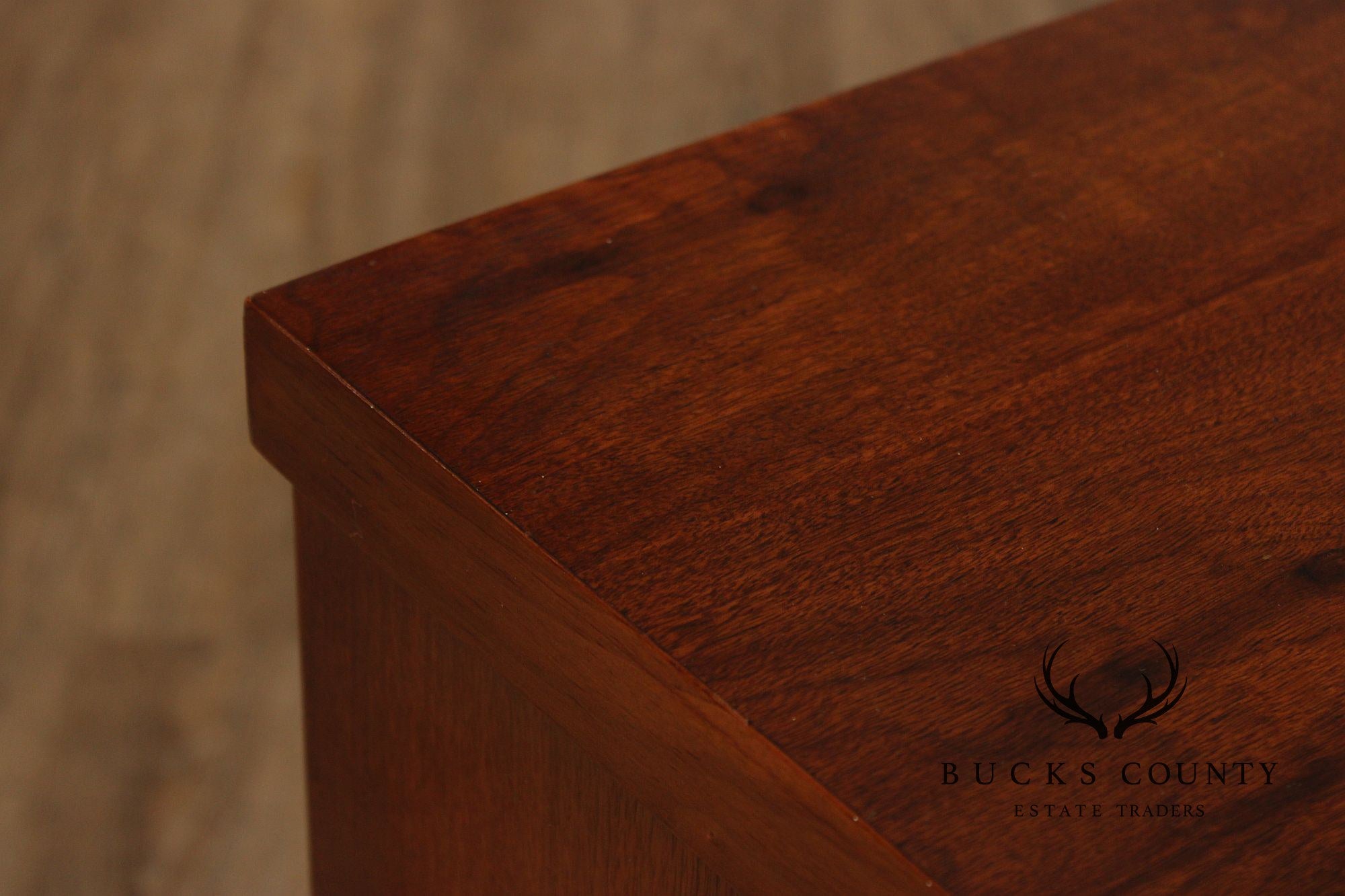 United Furniture Mid Century Modern Walnut & Burl Long Credenza Sideboard