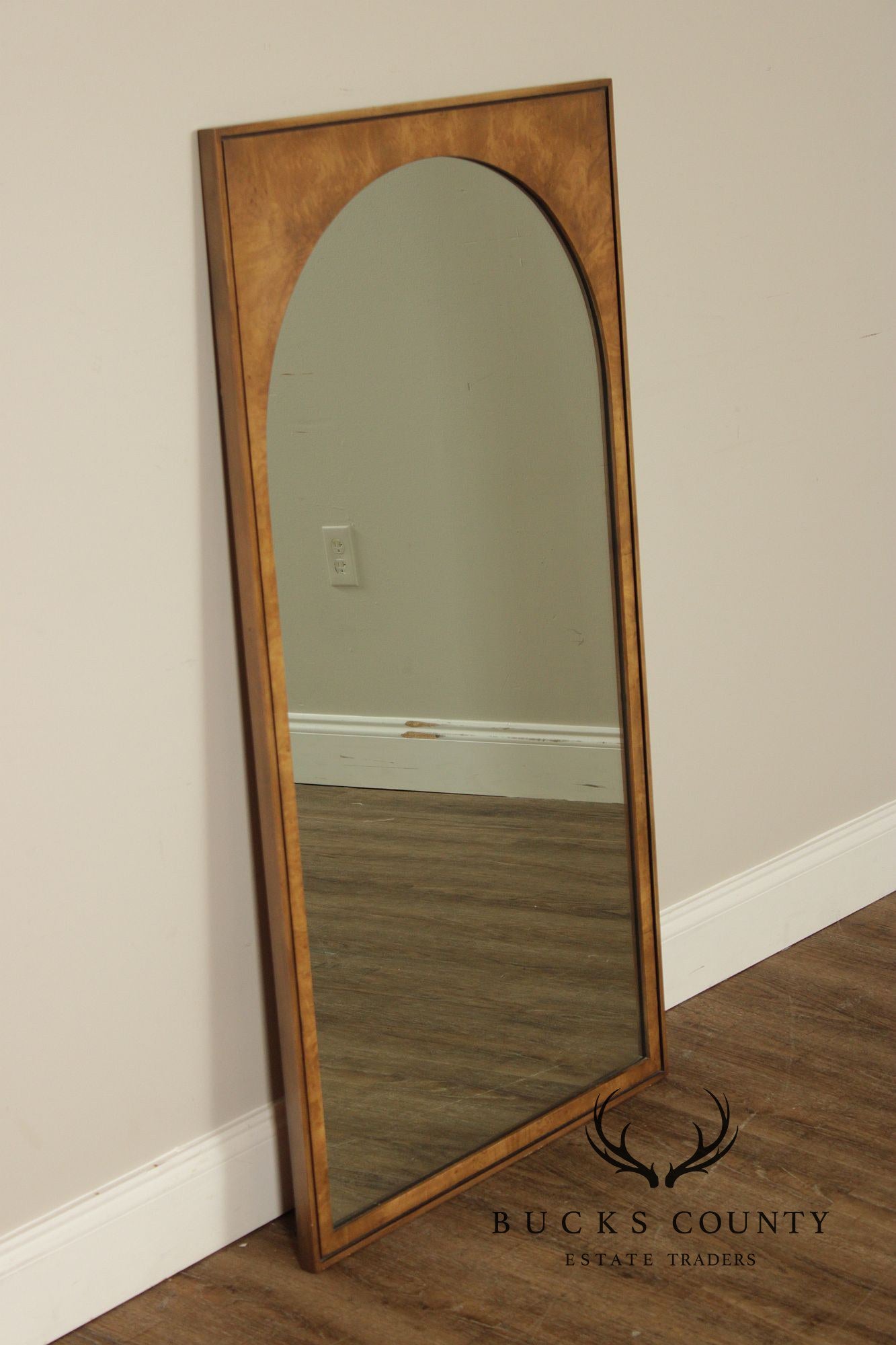 John Stuart for Widdicomb Burl Walnut Frame Wall Mirror