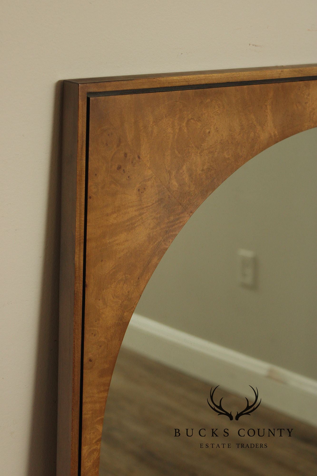 John Stuart for Widdicomb Burl Walnut Frame Wall Mirror